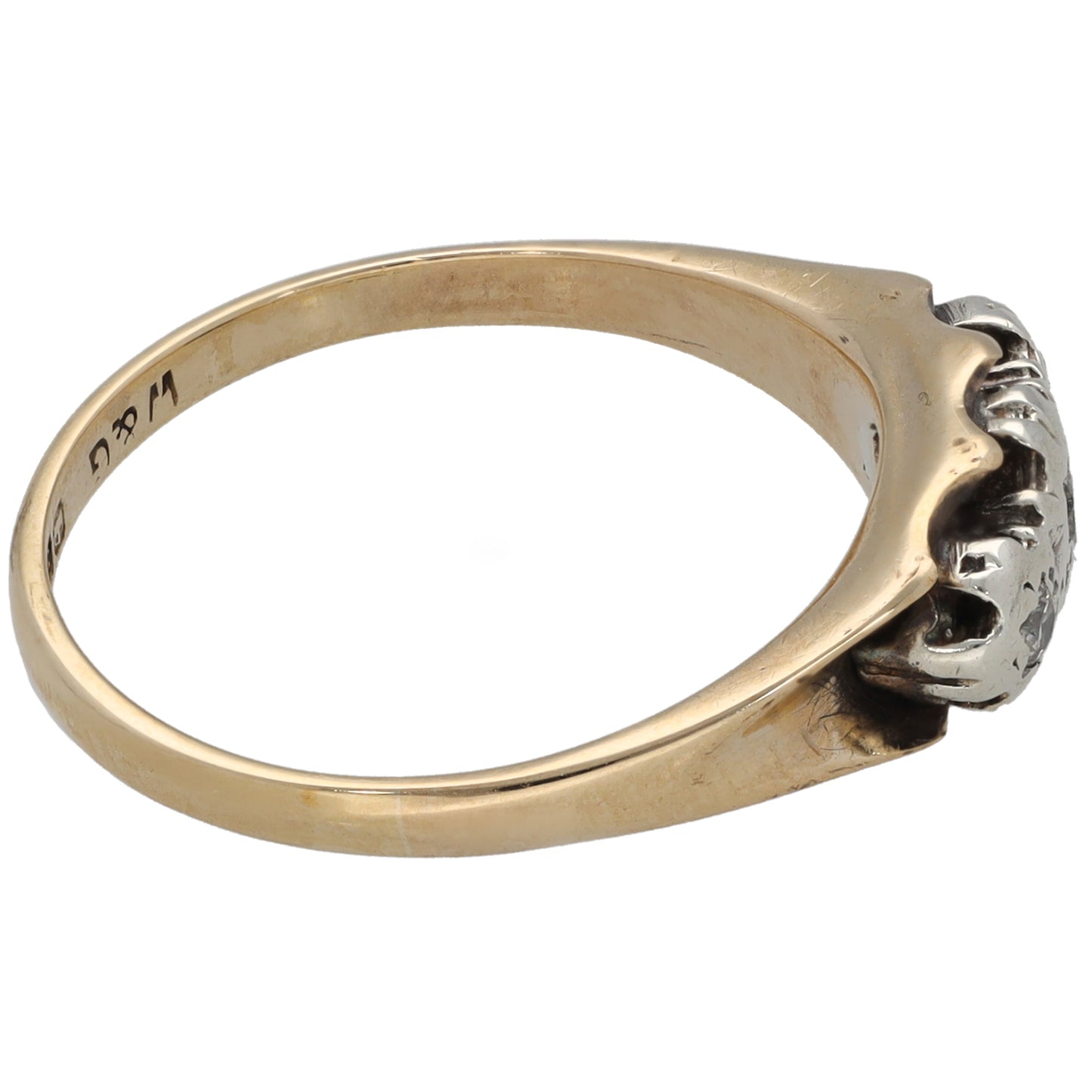 9ct Gold 0.11ct Diamond Trilogy Ring Size N
