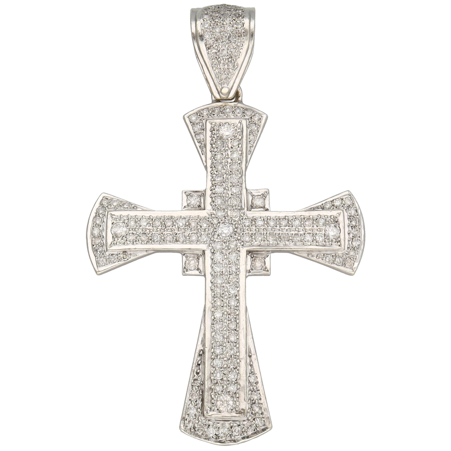 9ct White Gold 5.54ct Diamond Cross Pendant