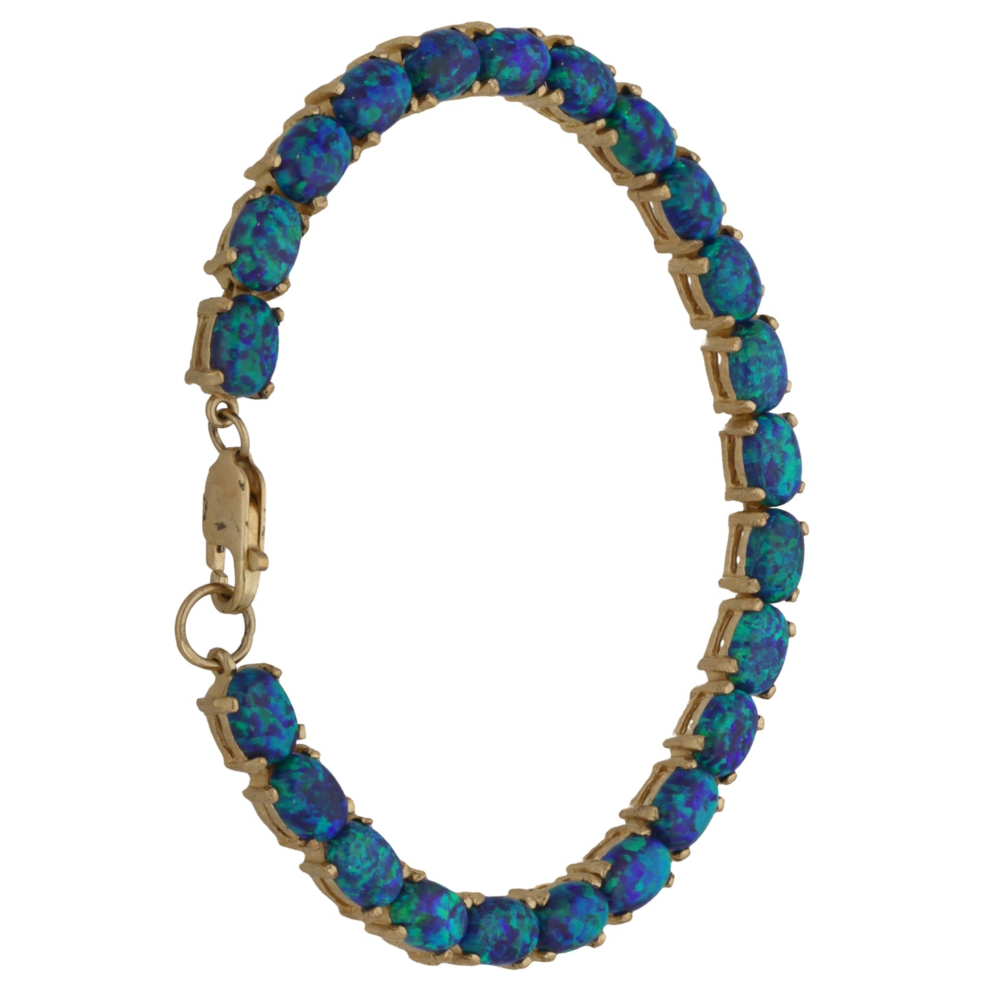 9ct Gold Man Made Opal Fancy Bracelet