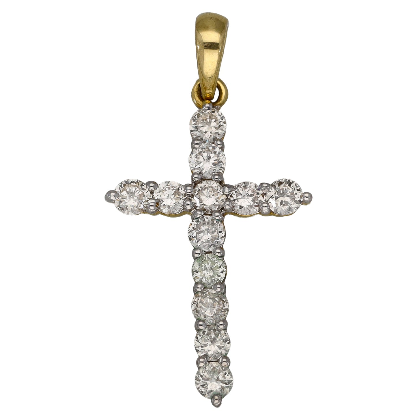 14ct Gold 0.48ct Diamond Cross Pendant