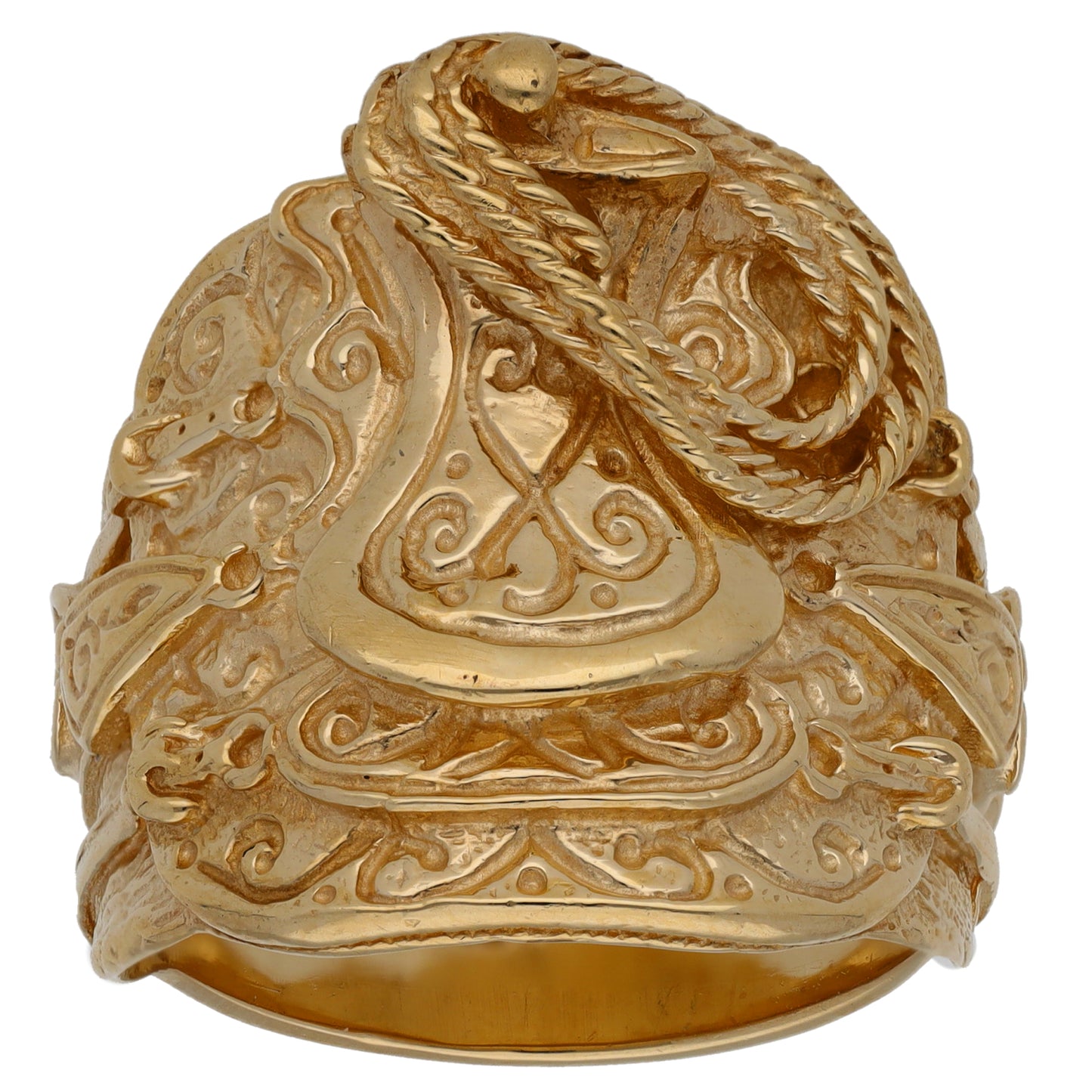 9ct Gold Saddle Ring Size Z+1