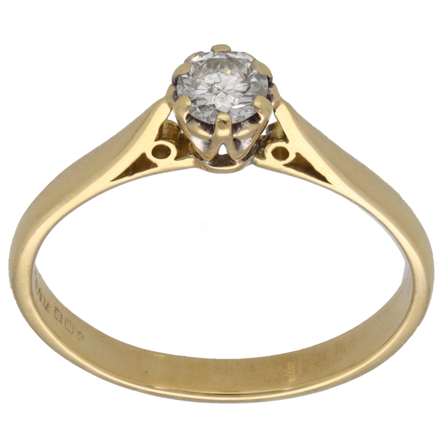 18ct Gold 0.25ct Diamond Solitaire Ring Size P