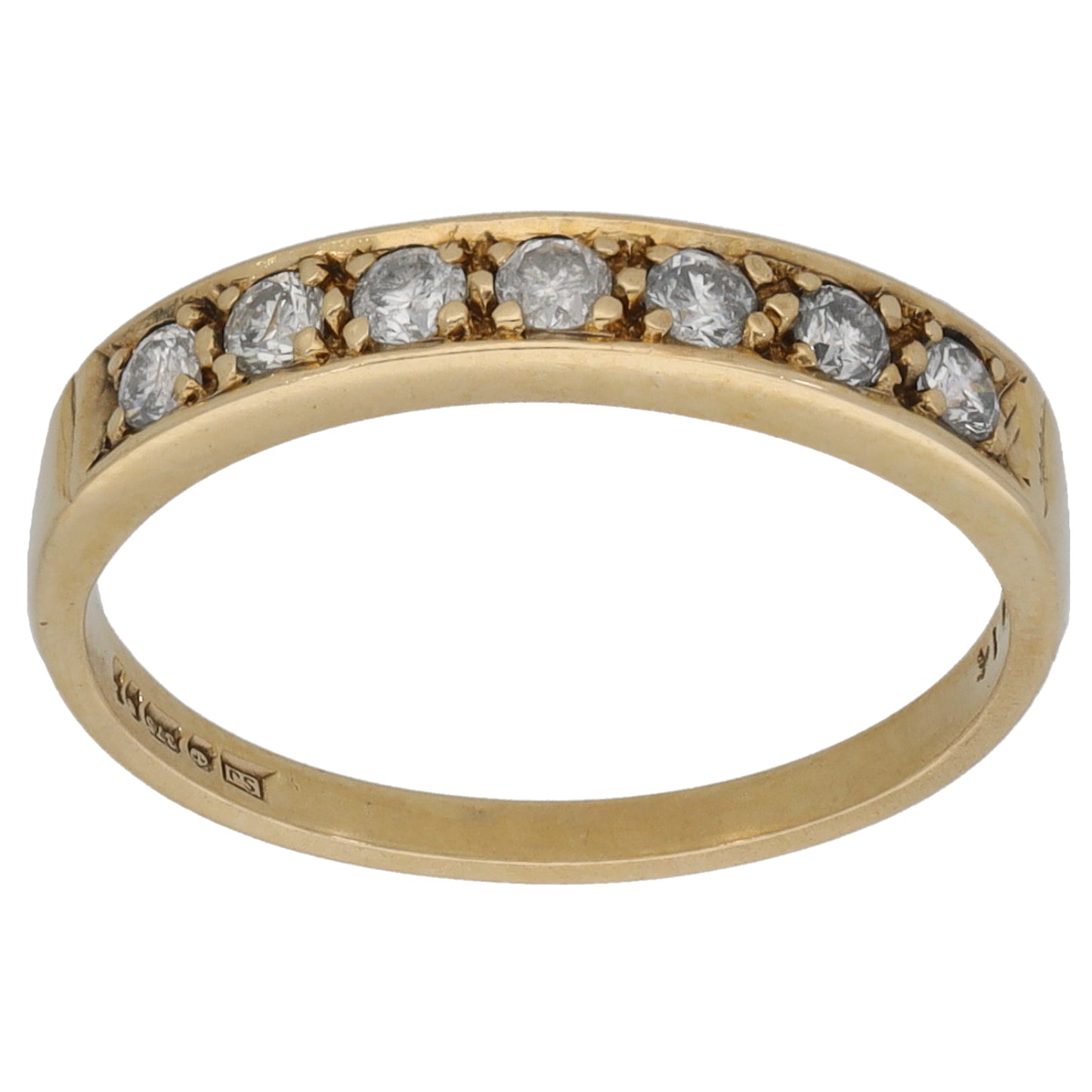 9ct Gold 0.21ct Diamond Half Eternity Ring Size L