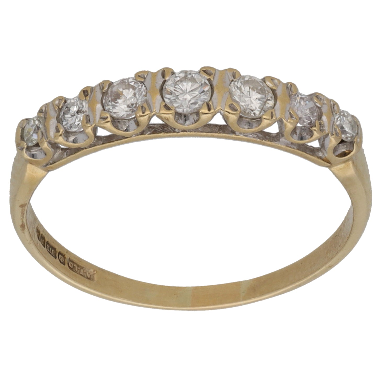9ct Gold 0.29ct Diamond Half Eternity Ring Size O