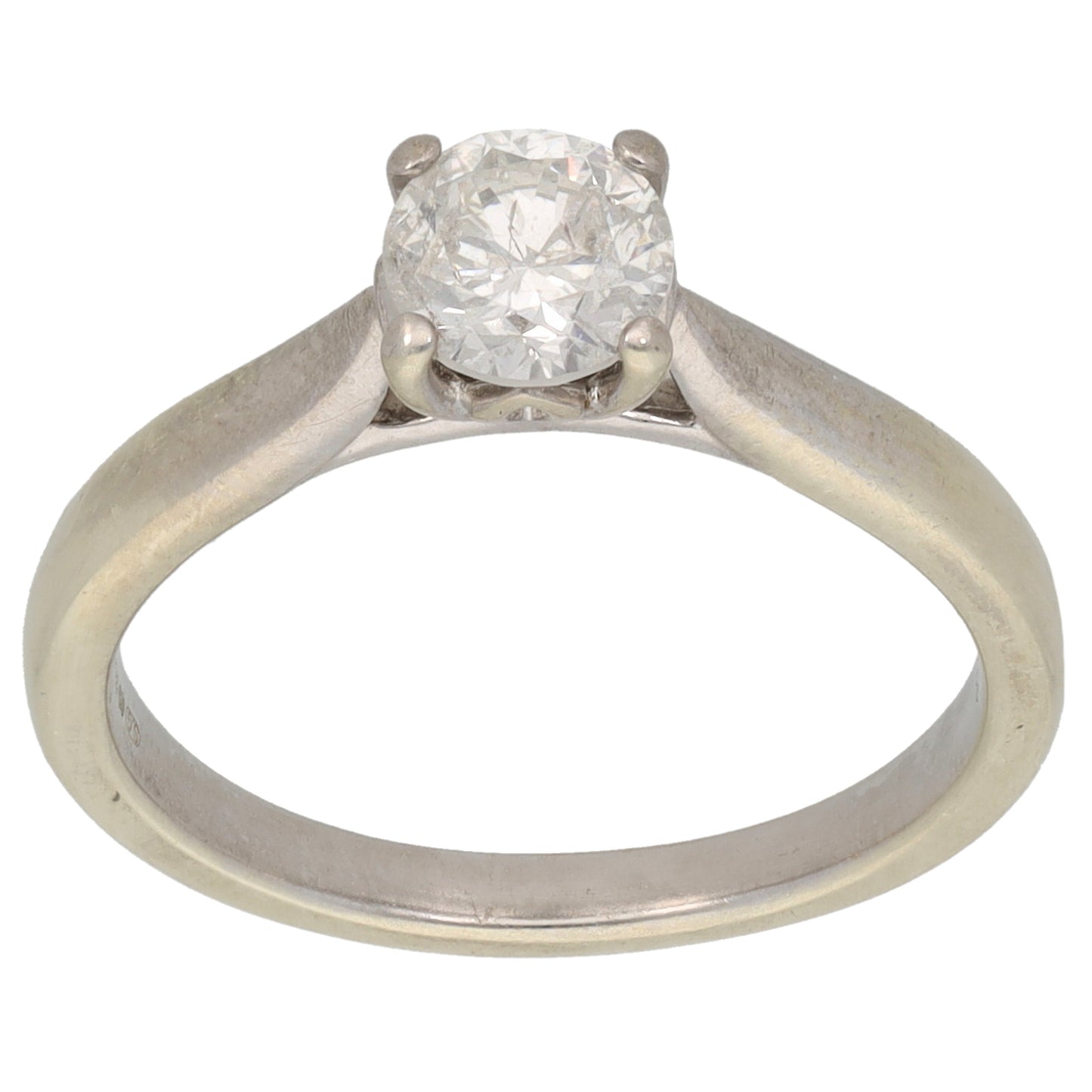 9ct White Gold 0.66ct Diamond Solitaire Ring Size M