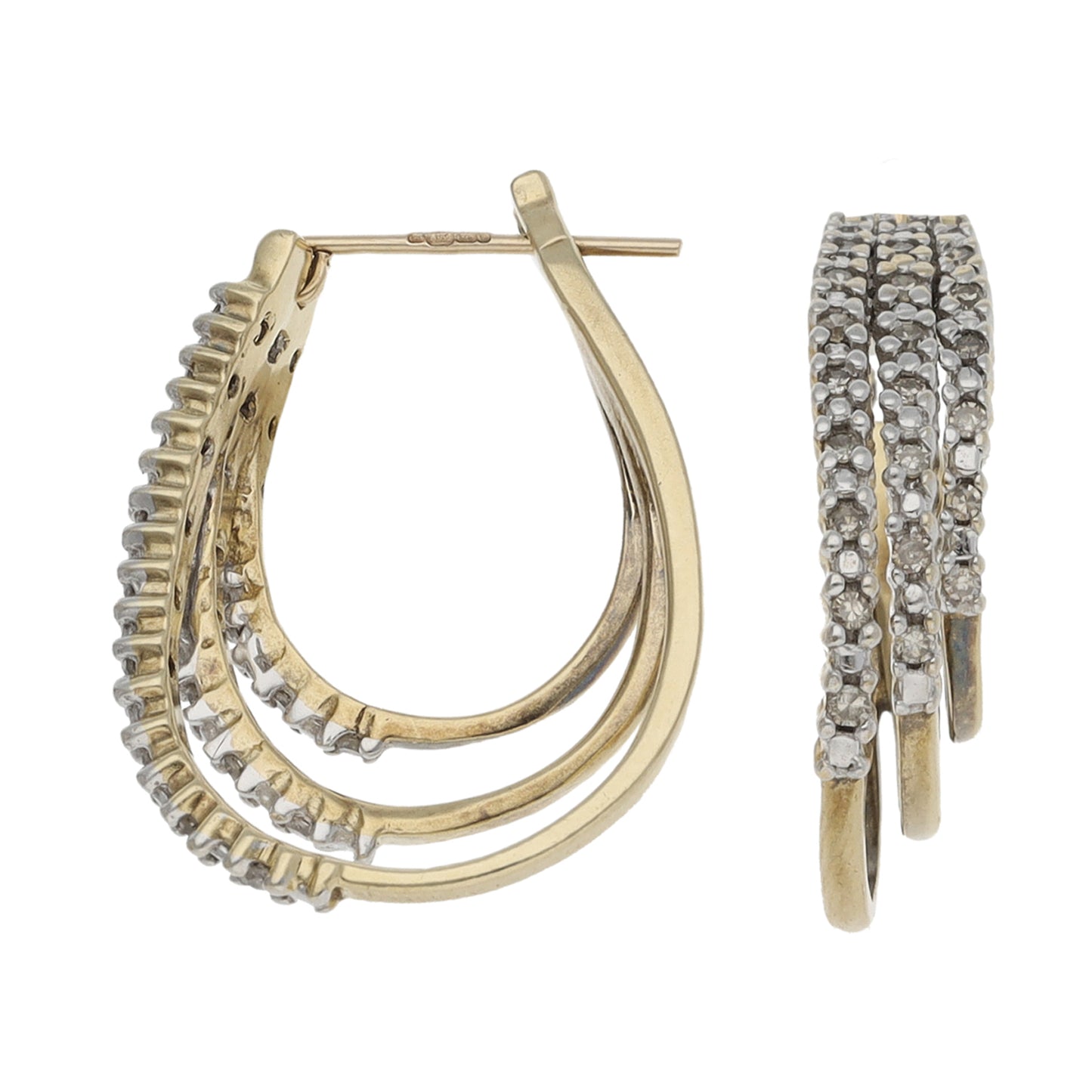 9ct Gold 0.48ct Diamond Dress/Cocktail Earrings