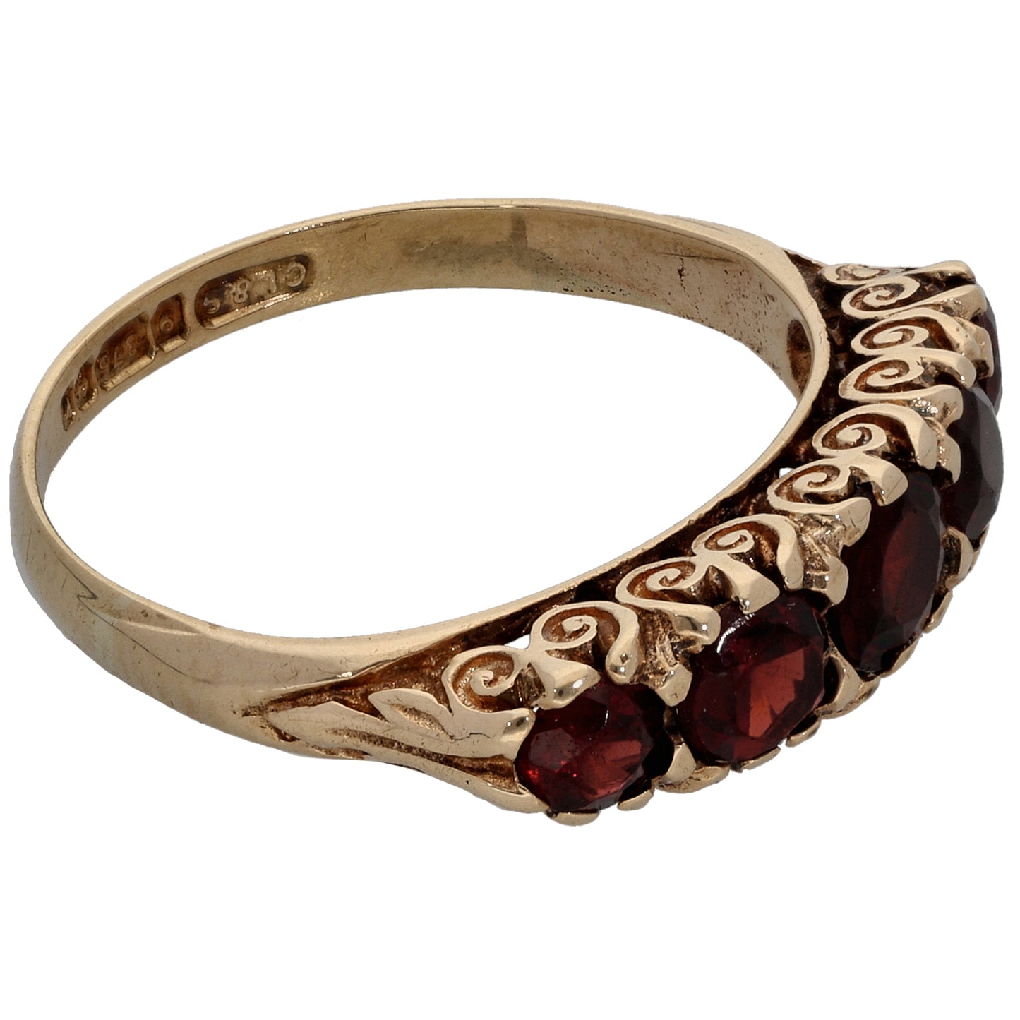 9ct Gold Garnet Eternity Ring Size L