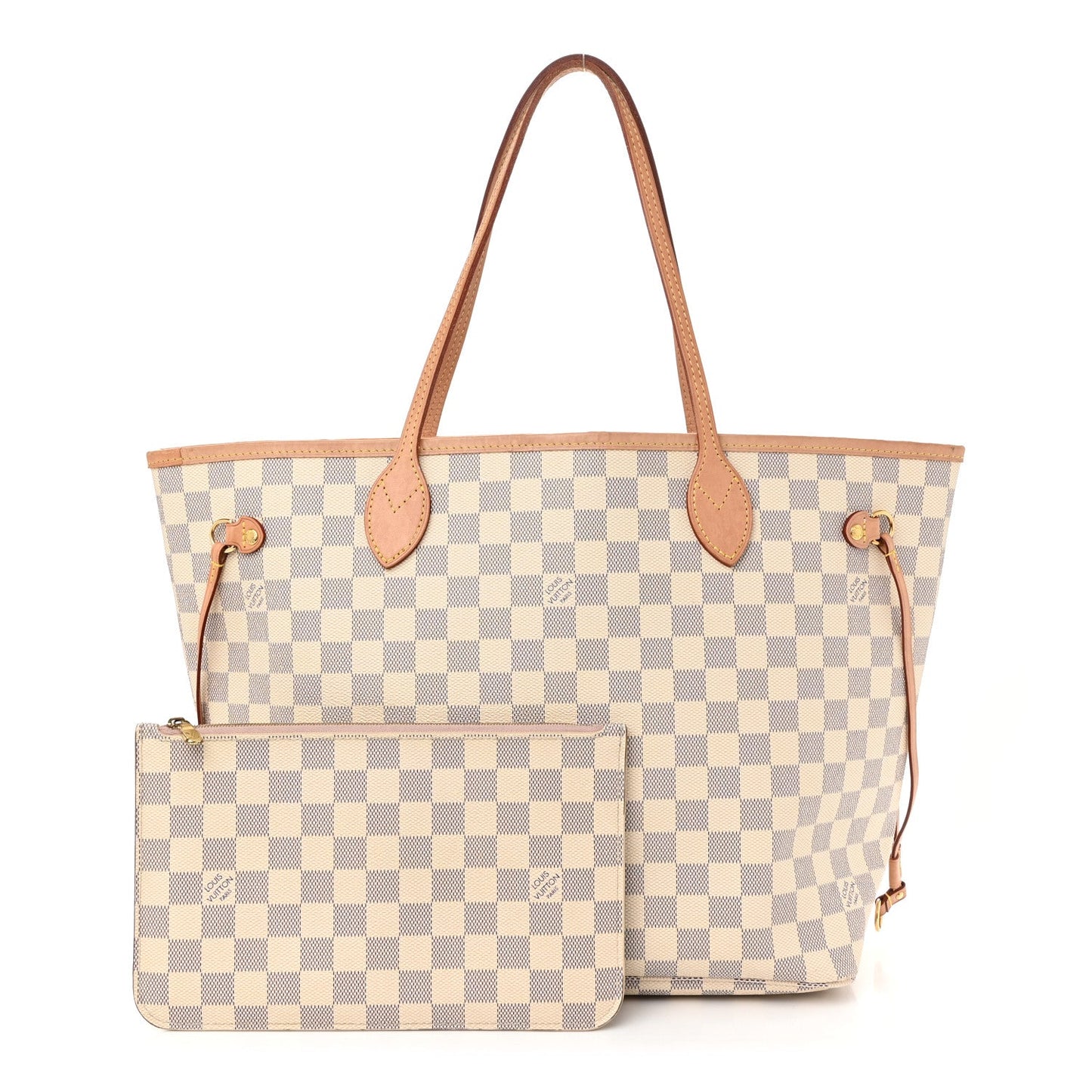Louis Vuitton Neverfull MM Coated Canvas Bag - White, Blue & Grey