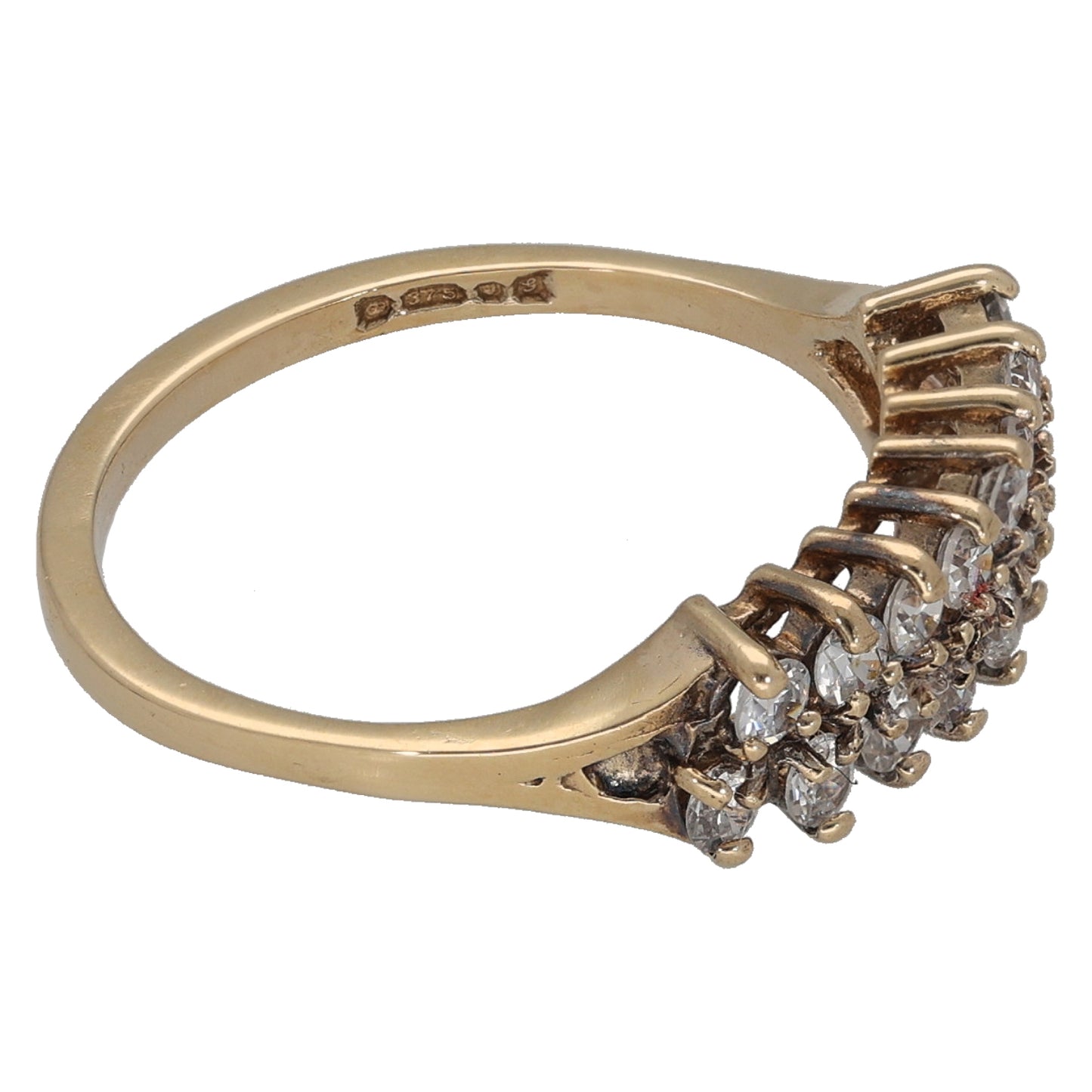 9ct Gold Cubic Zirconia Half Eternity Ring Size L