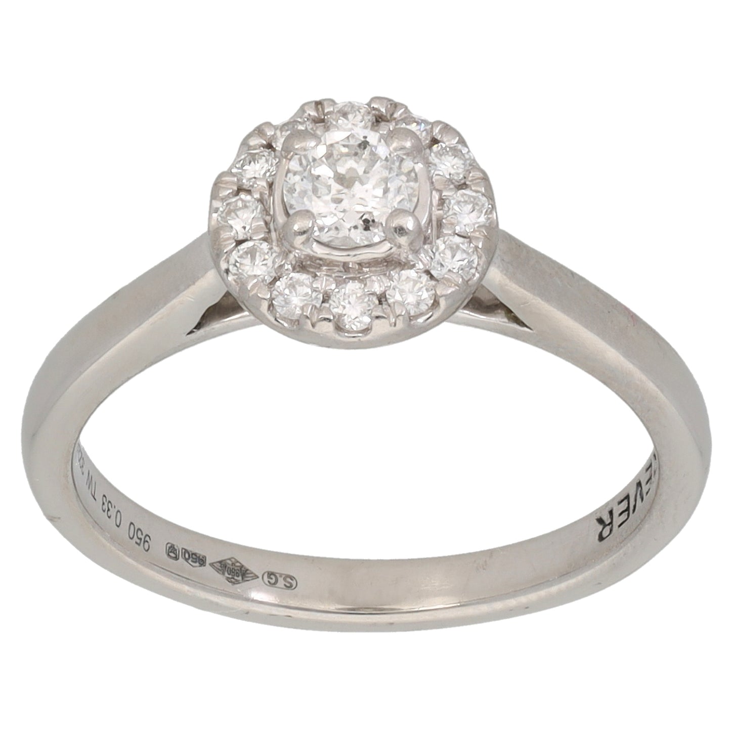 Platinum 0.33ct Diamond Cluster Ring Size L