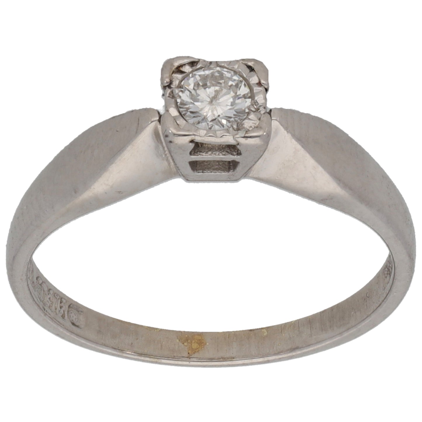 9ct White Gold 0.12ct Diamond Solitaire Ring Size K