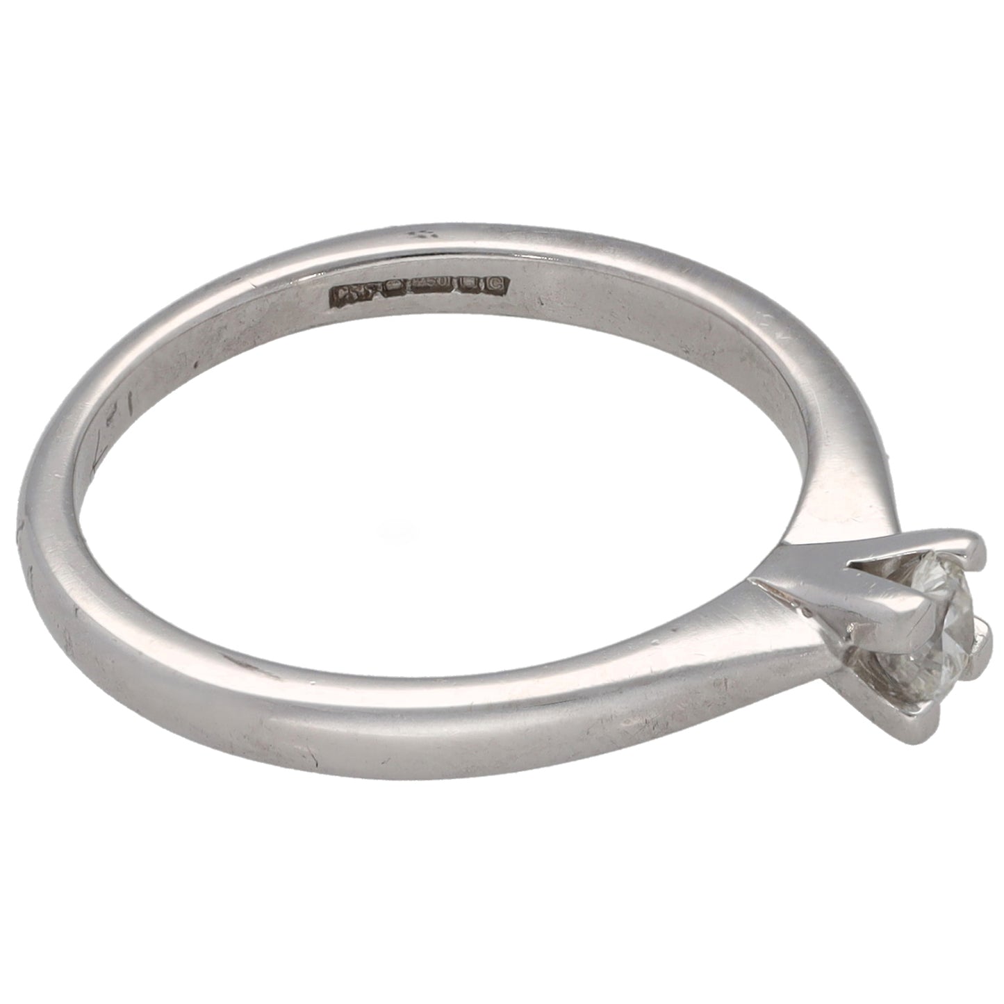 18ct White Gold 0.17ct Diamond Solitaire Ring Size K