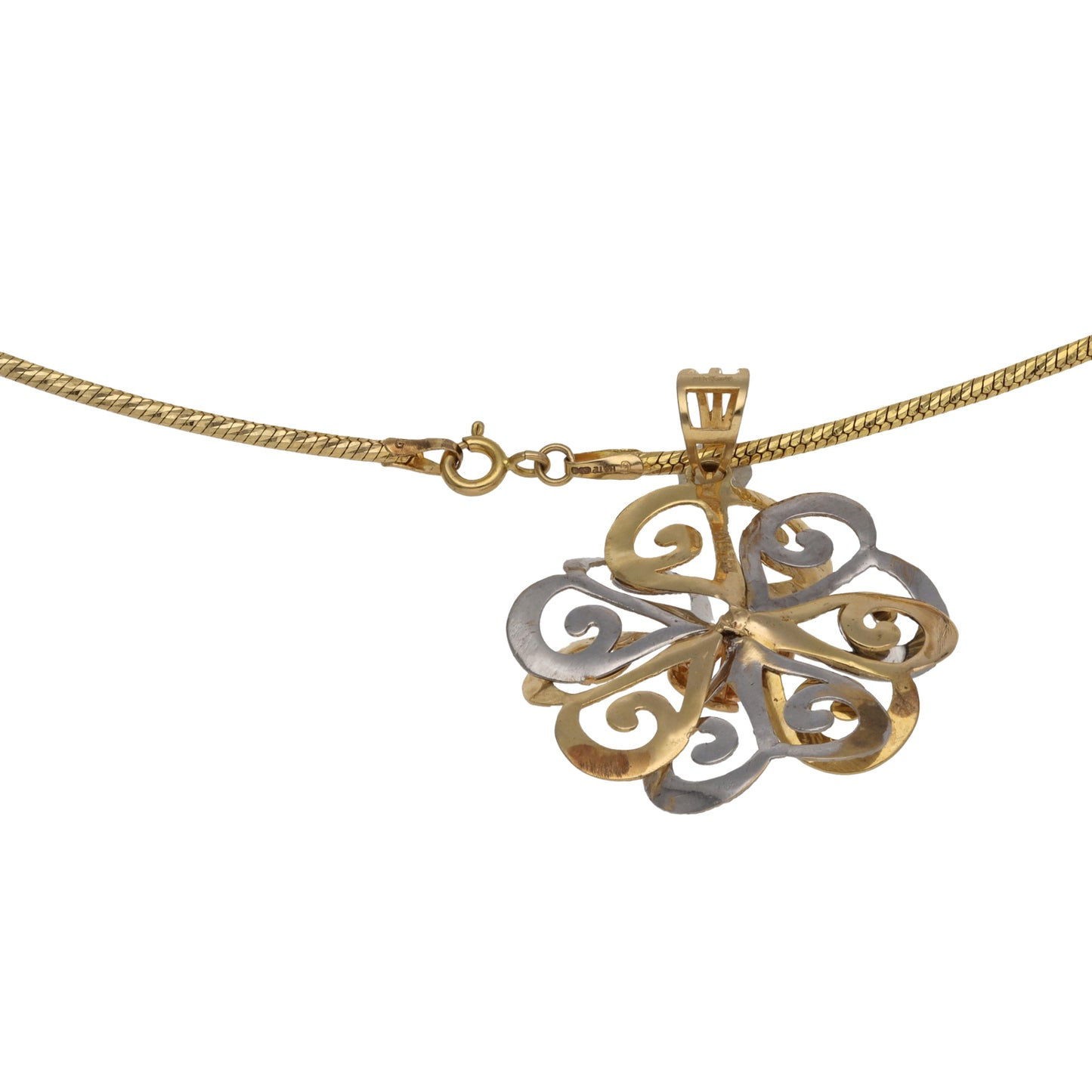 14ct Bicolour Gold Dress/Cocktail Pendant With Chain