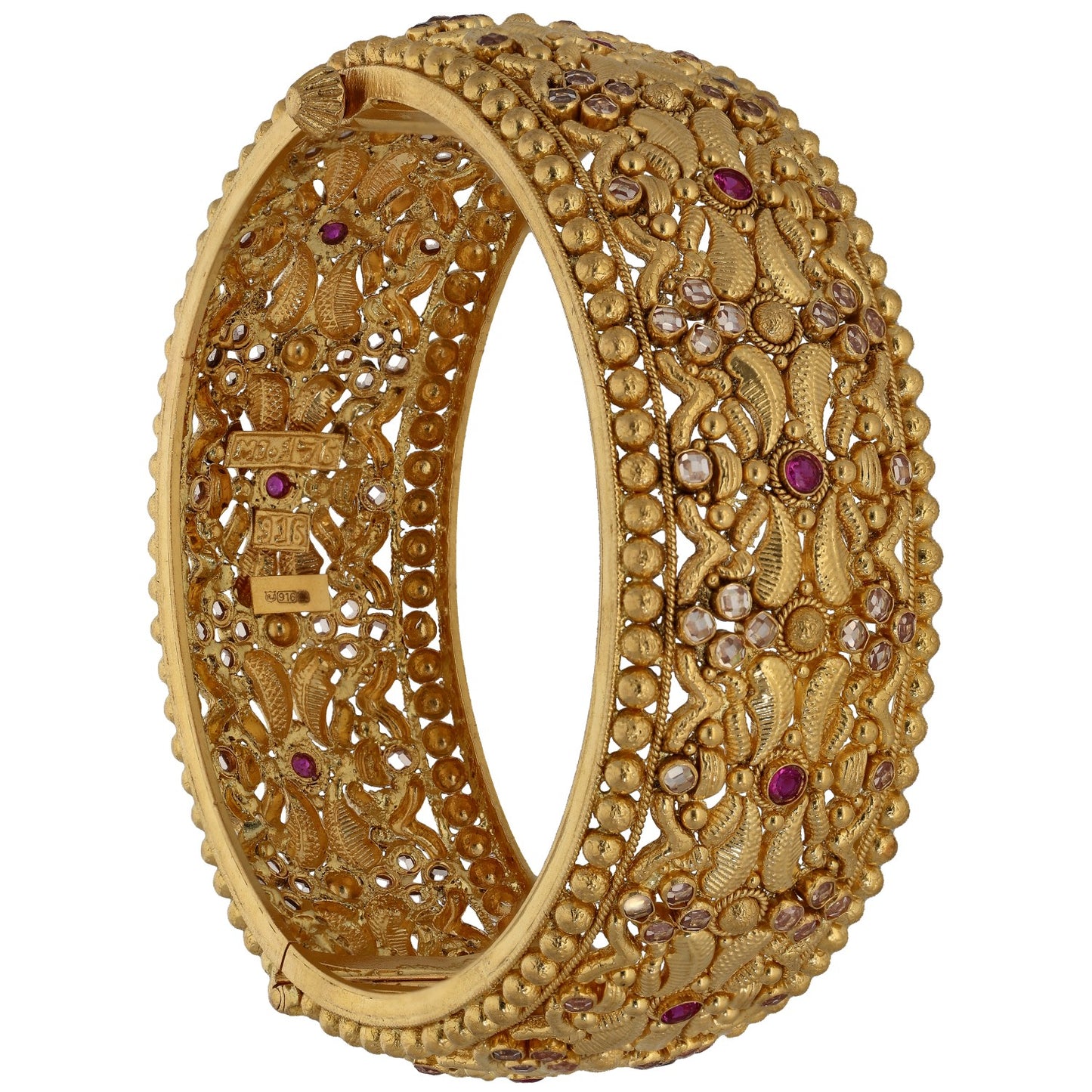 22ct Gold Imitation Gems Set of Bangles