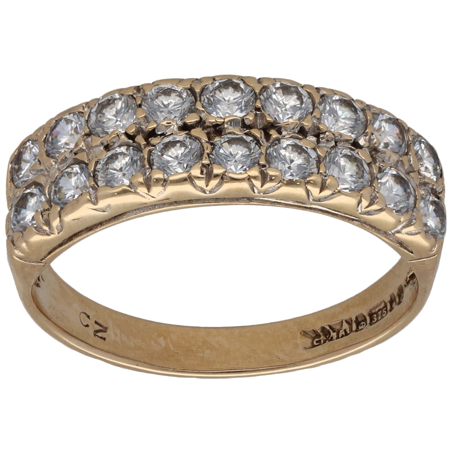 9ct Gold Cubic Zirconia Half Eternity Ring Size N