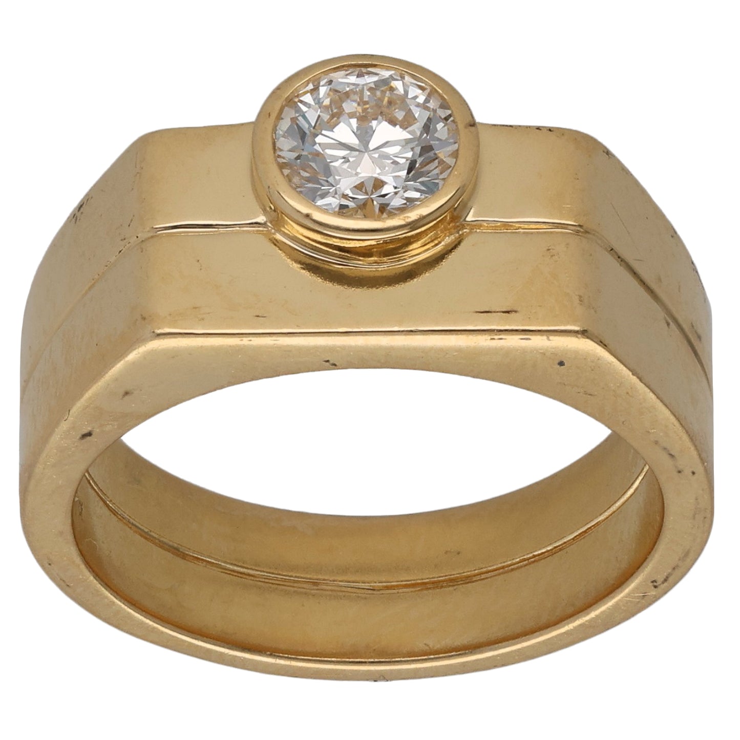 18ct Gold 0.64ct Diamond Solitaire Ring Size M