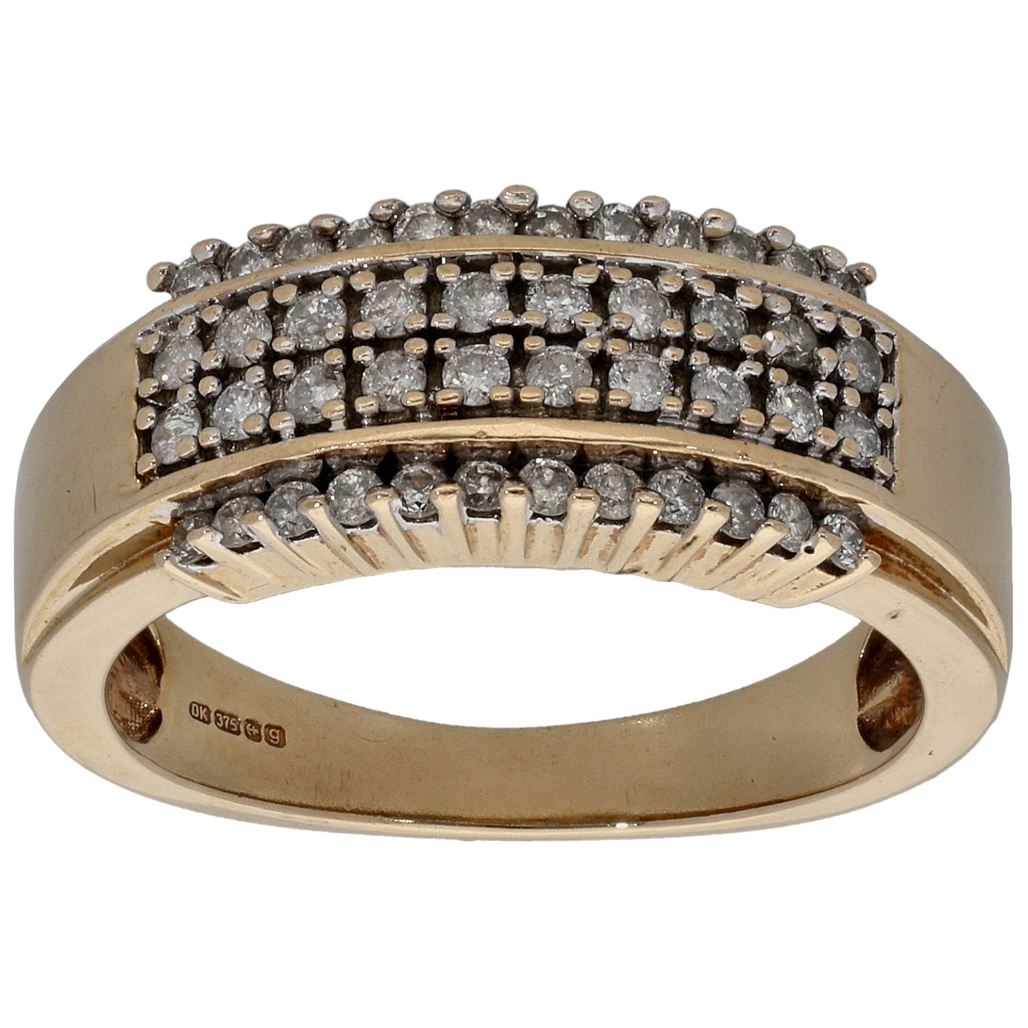 9ct Gold 0.32ct Diamond Dress/Cocktail Ring Size N