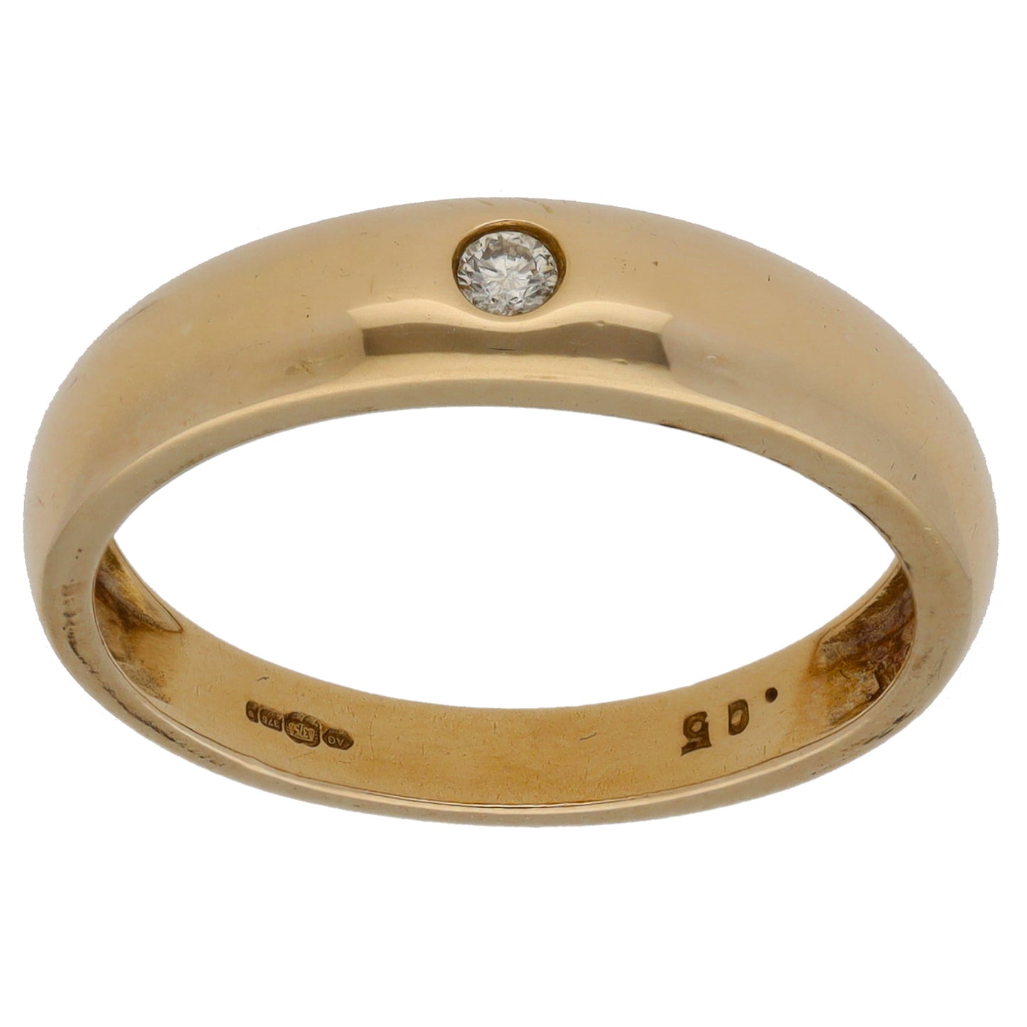 9ct Gold 0.05ct Diamond Solitaire Ring Size N