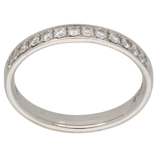 18ct White Gold 0.26ct Diamond Half Eternity Ring Size N