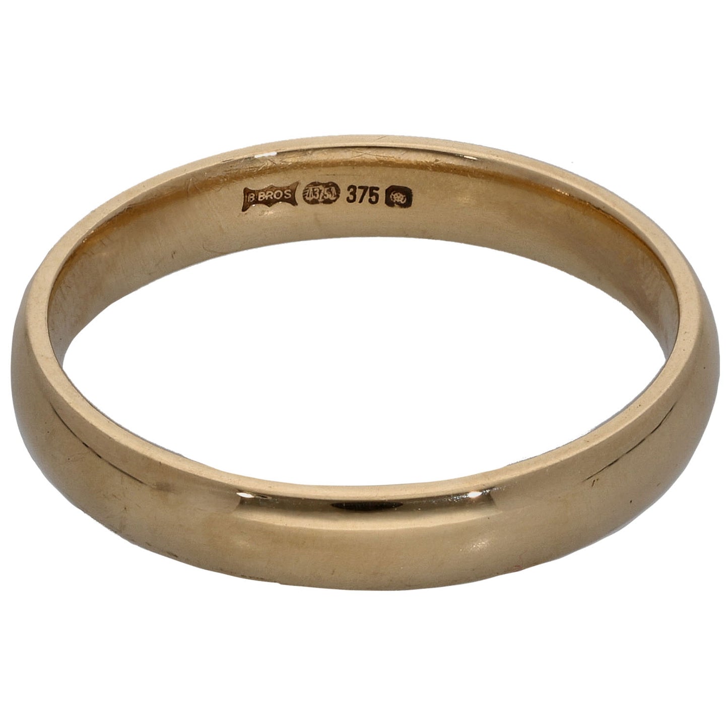 9ct Gold Plain Wedding Ring Size L