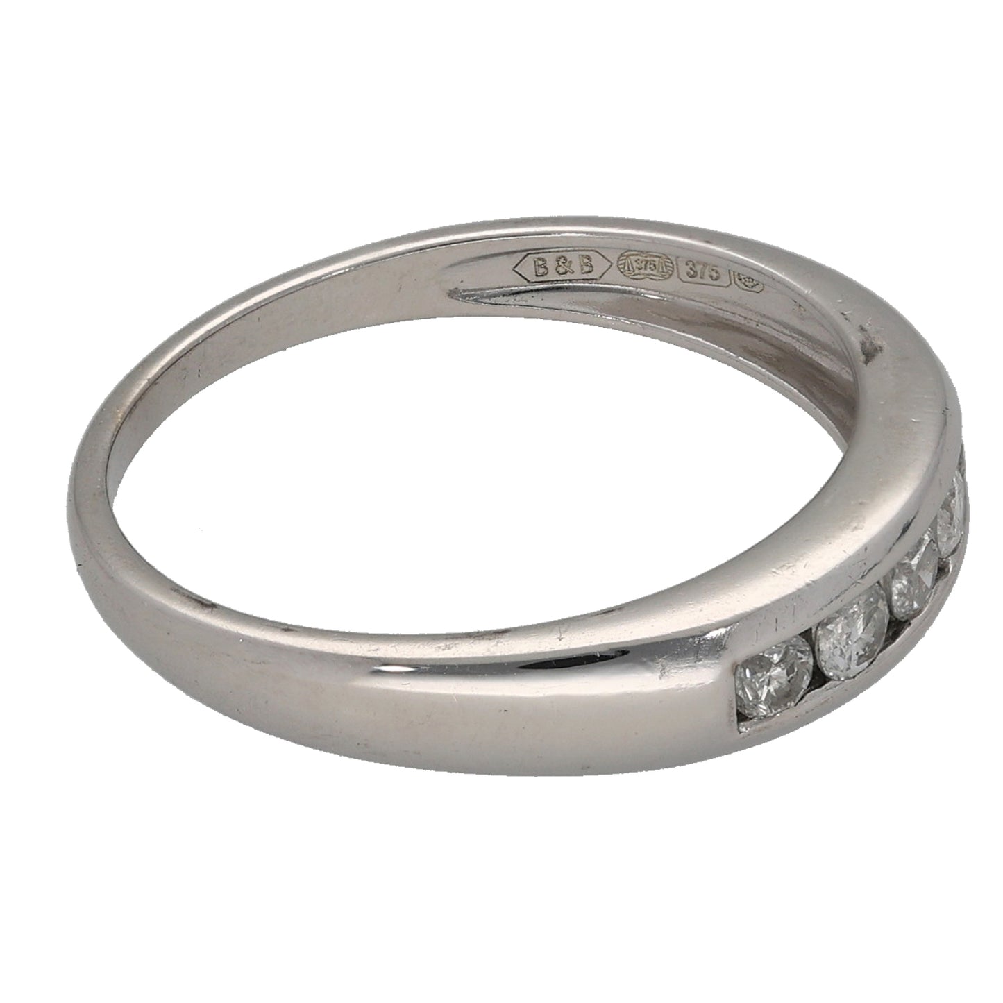 9ct White Gold 0.25ct Diamond Half Eternity Ring Size N