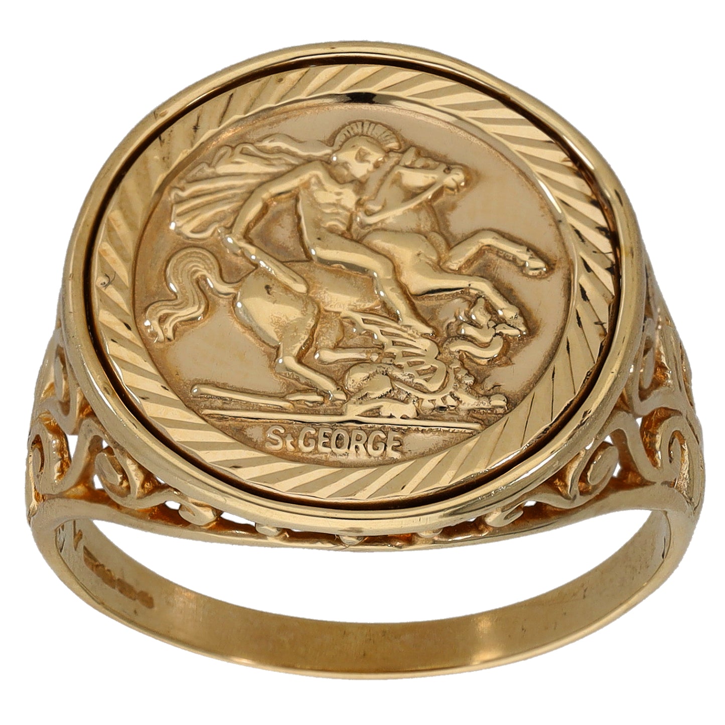 9ct Gold St George Ring Size V