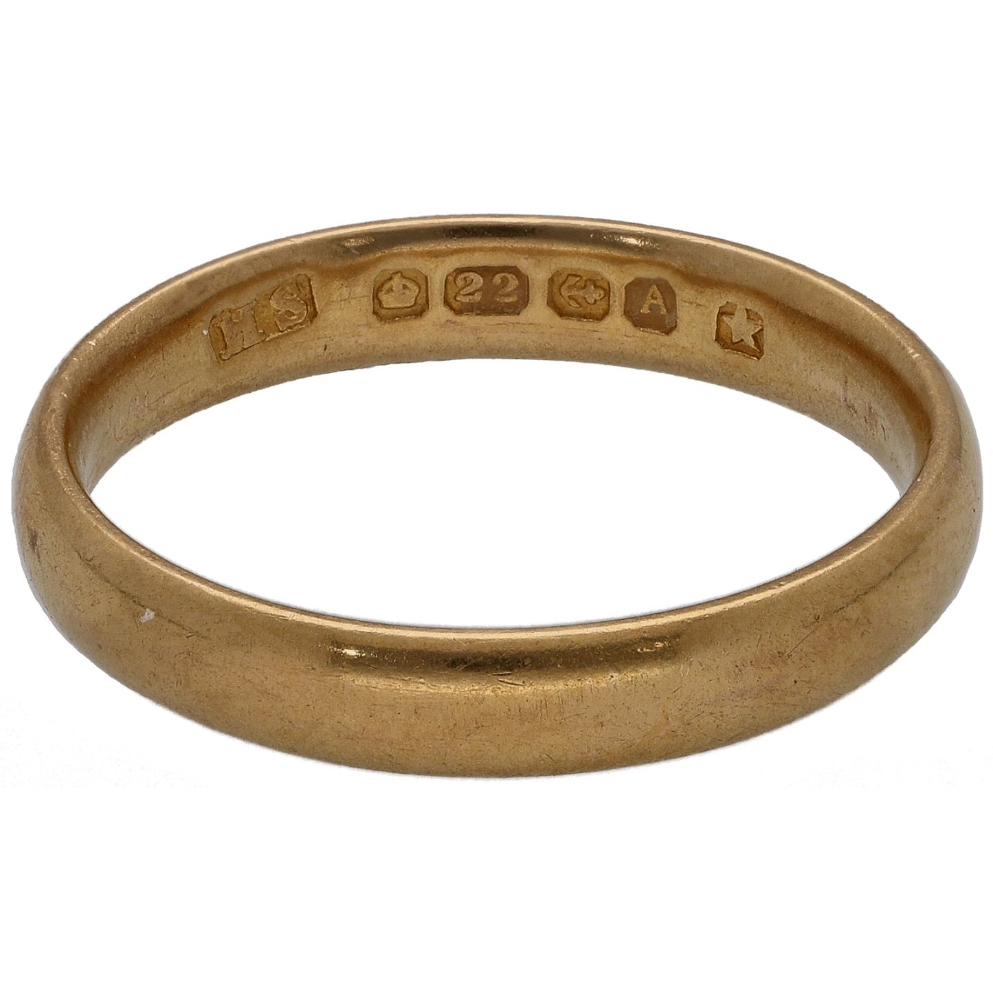 22ct Gold Plain Wedding Ring Size M