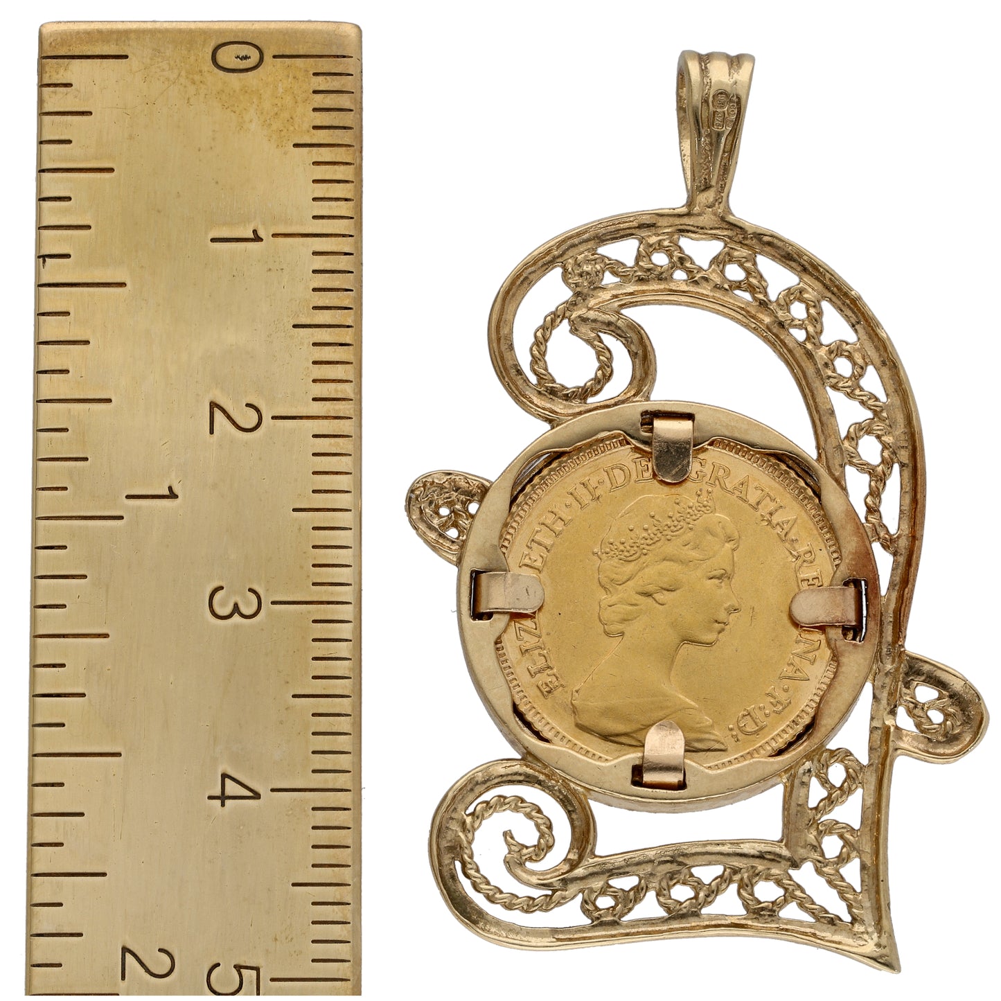 9ct Gold Half Sovereign Coin Pendant