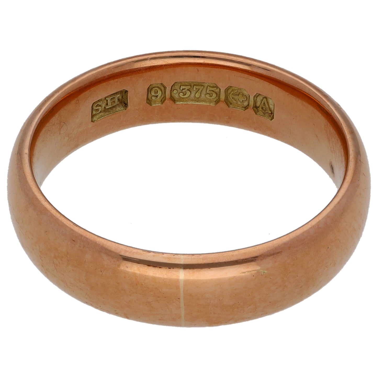 9ct Rose Gold Plain Wedding Ring Size O