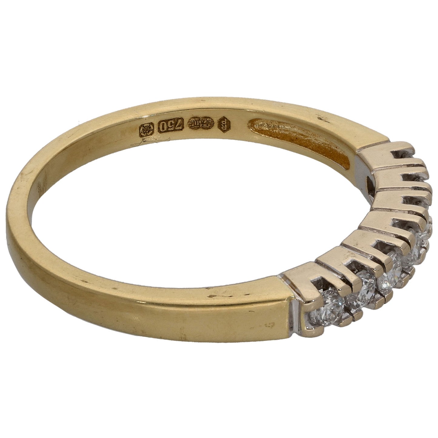 18ct Gold 0.25ct Diamond Half Eternity Ring Size N