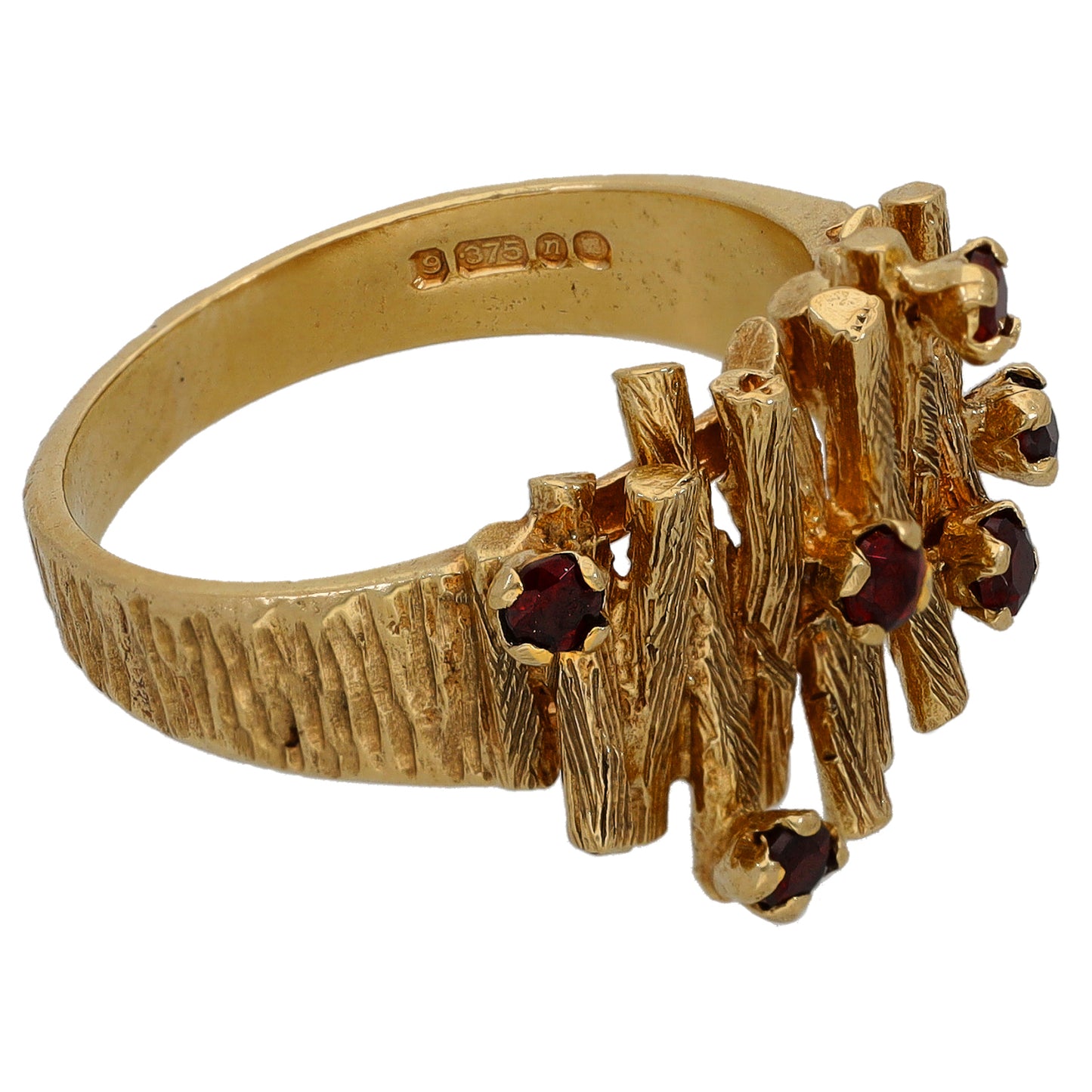 9ct Gold Garnet Dress/Cocktail Ring Size P