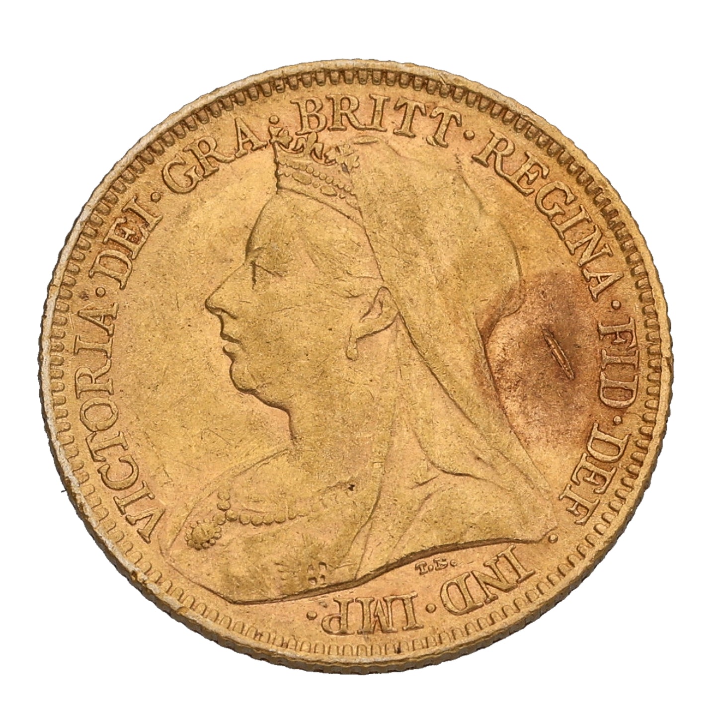 22ct Gold Queen Victoria Half Sovereign Coin 1900