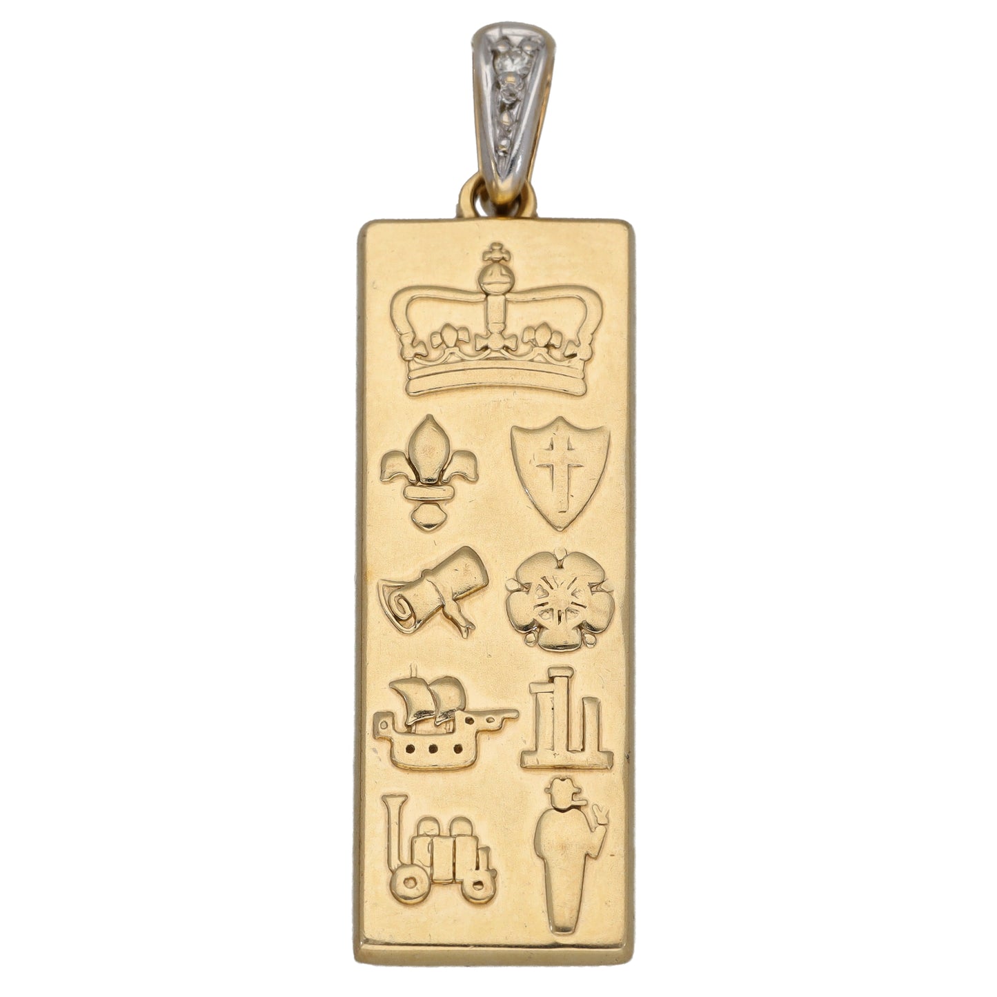 9ct Gold 0.01ct Diamond Ingot Pendant
