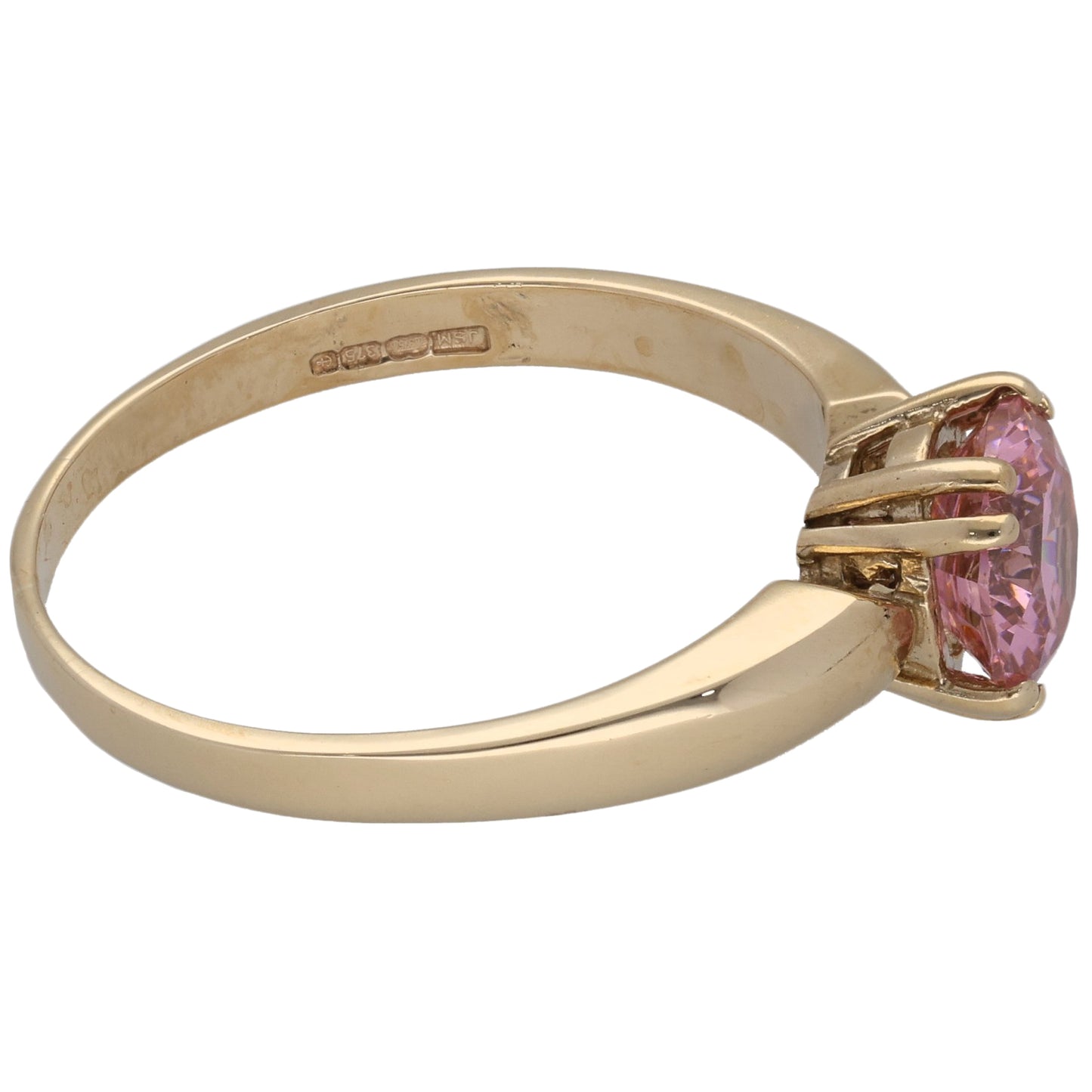 9ct Gold Cubic Zirconia Single Stone Ring Size W