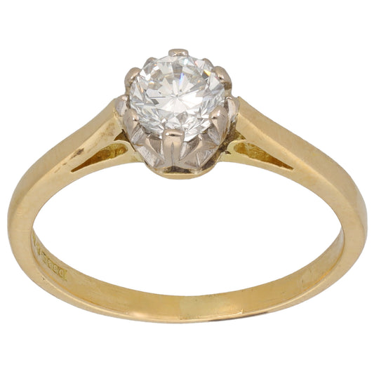 18ct Gold 0.50ct Diamond Solitaire Ring Size K