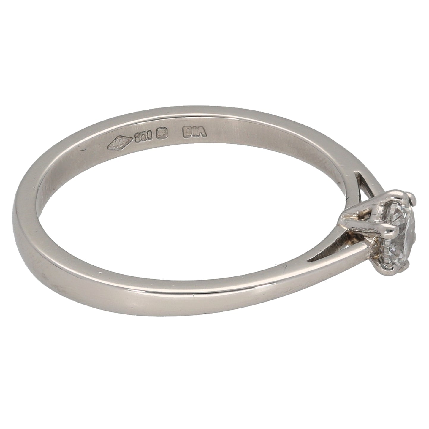 Platinum 0.33ct Diamond Solitaire Ring Size N