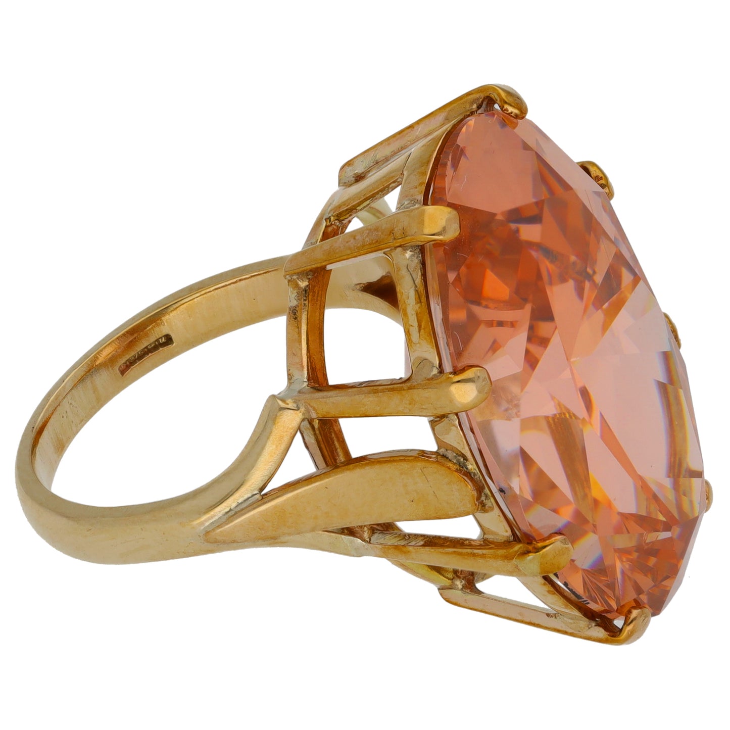 9ct Gold Cubic Zirconia Single Stone Ring Size N
