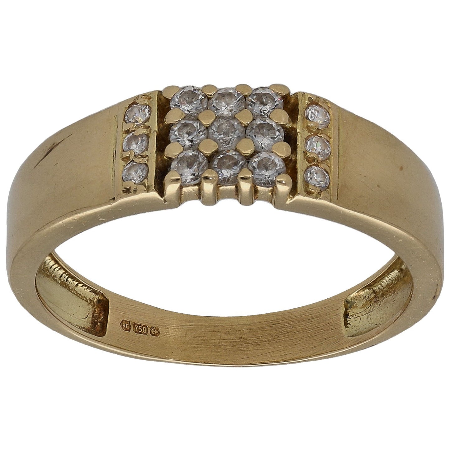 18ct Gold Cubic Zirconia Dress/Cocktail Ring Size O