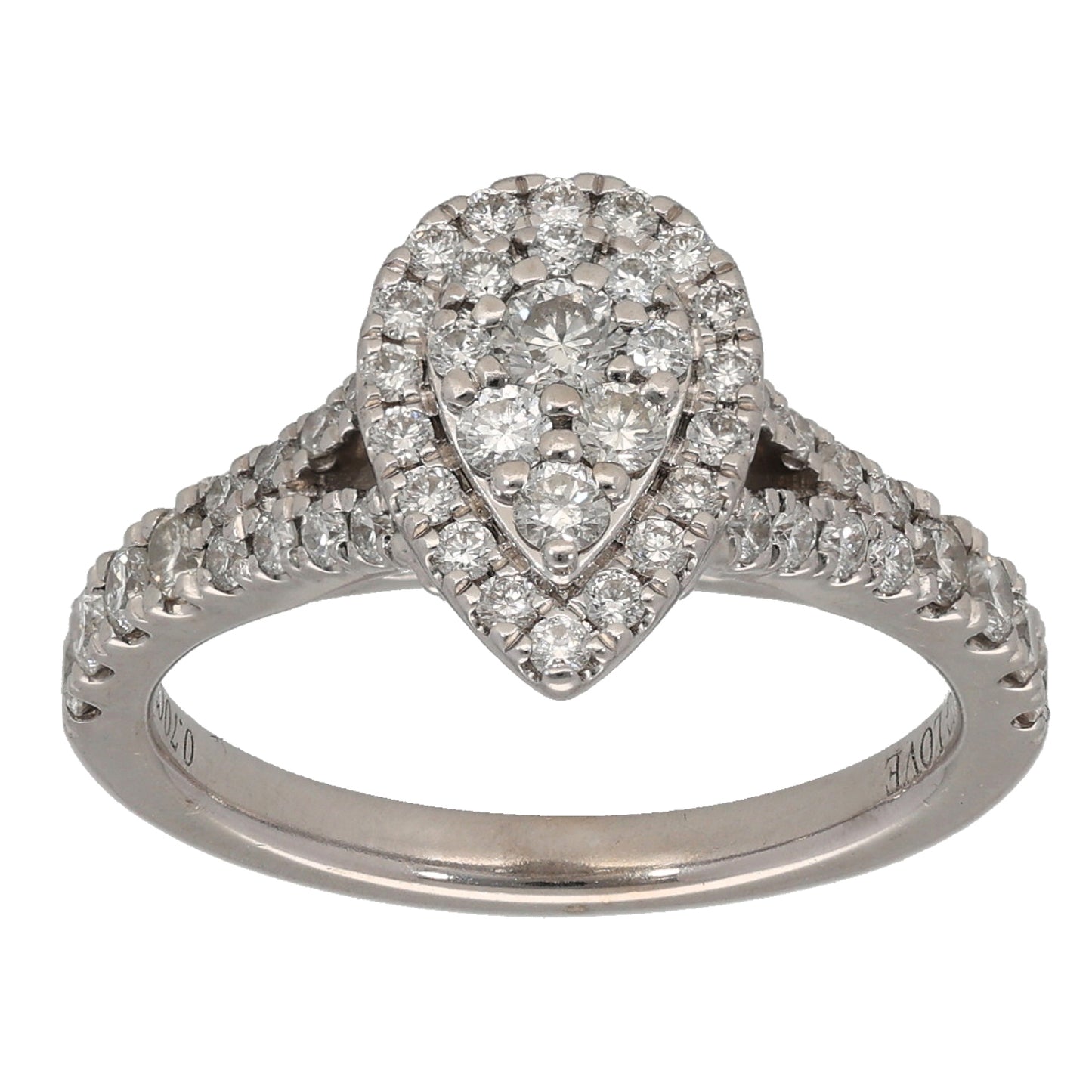 18ct White Gold 0.70ct Vera Wang Cluster Ring Size L