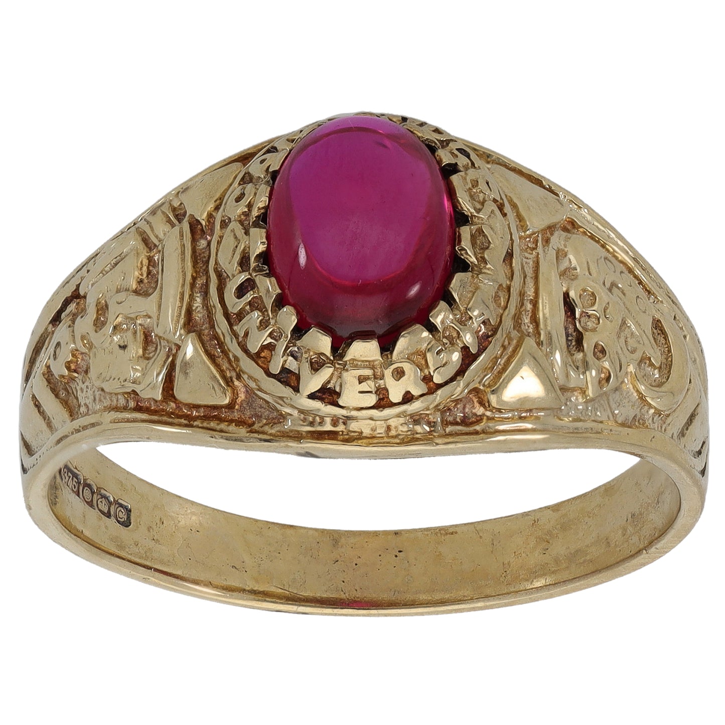 9ct Gold Imitation Gem Signet Ring Size V