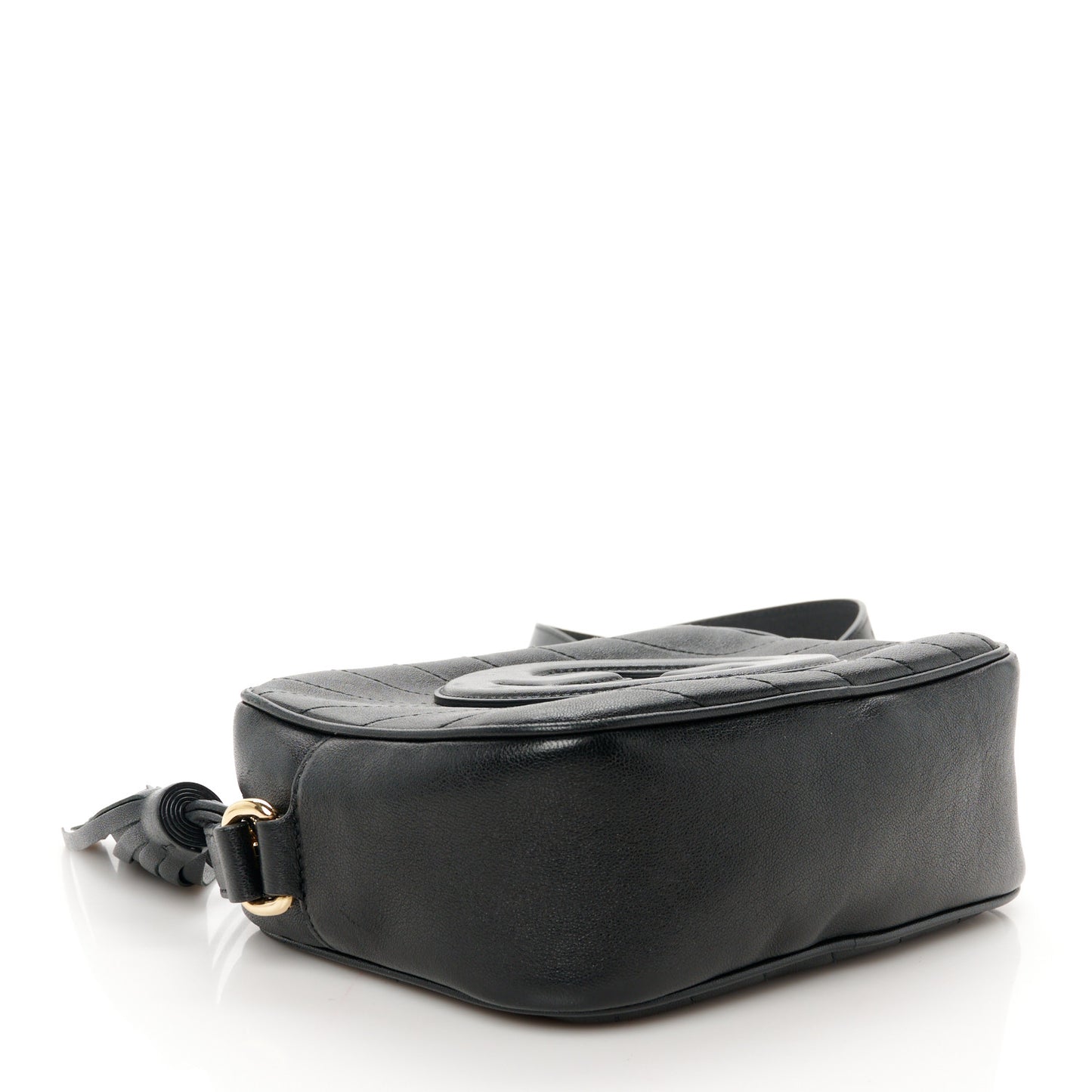 Gucci Sakai Be Green Diagonal Stitched Calfskin Leather Bag - Black