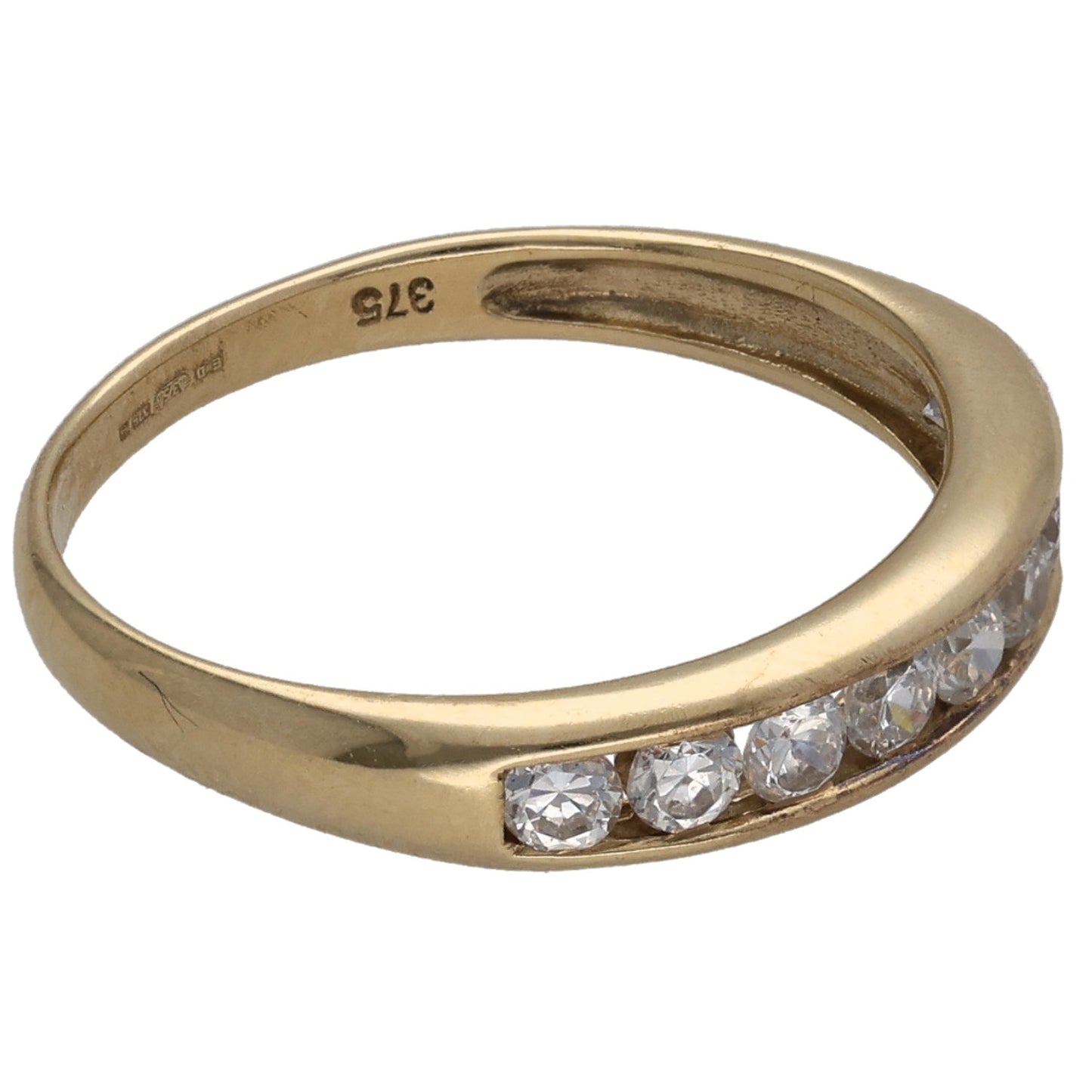 9ct Gold Cubic Zirconia Half Eternity Ring Size M