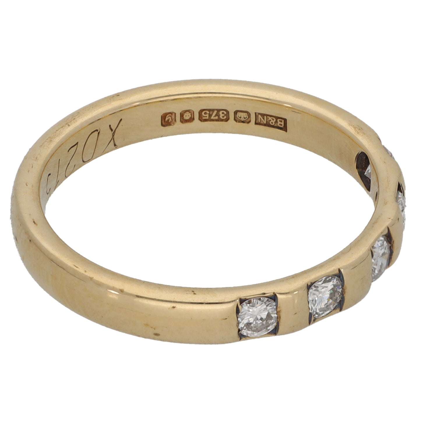 9ct Gold 0.25ct Diamond Half Eternity Ring Size N