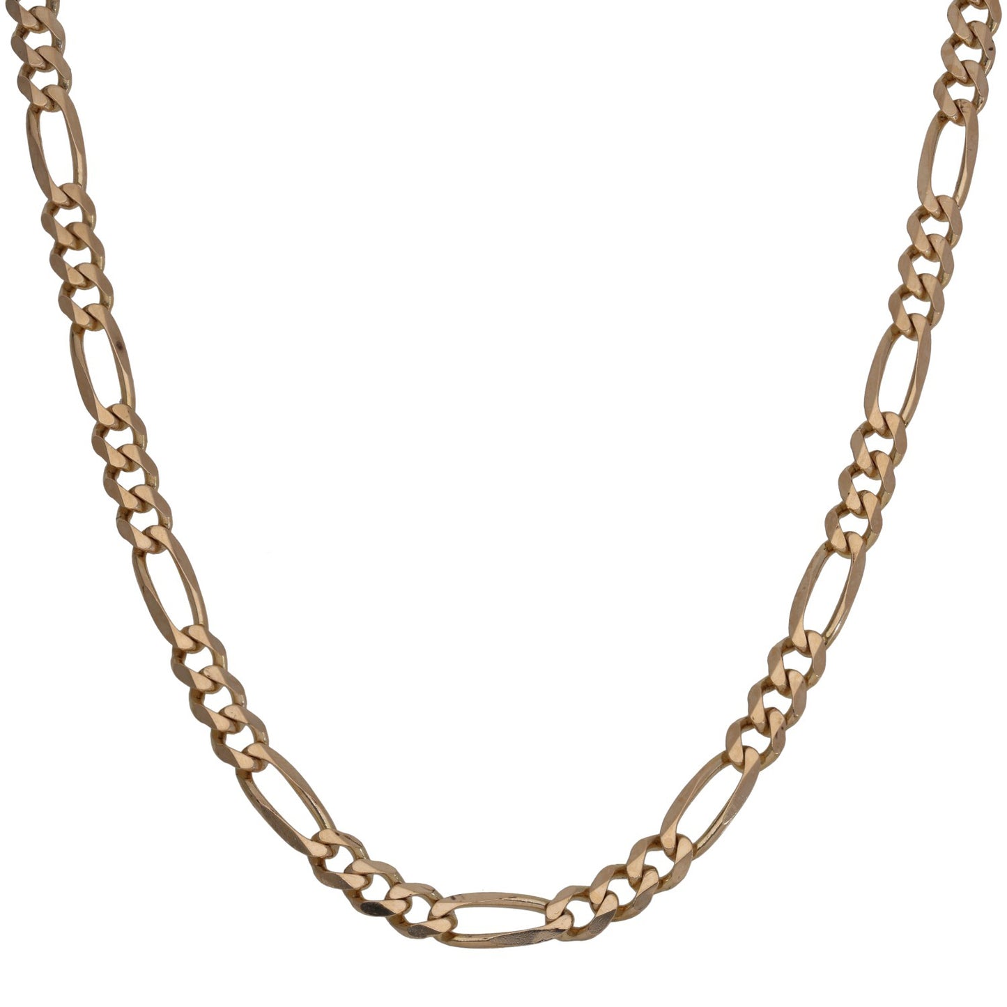 9ct gold Figaro chain necklace with interlocking oval links