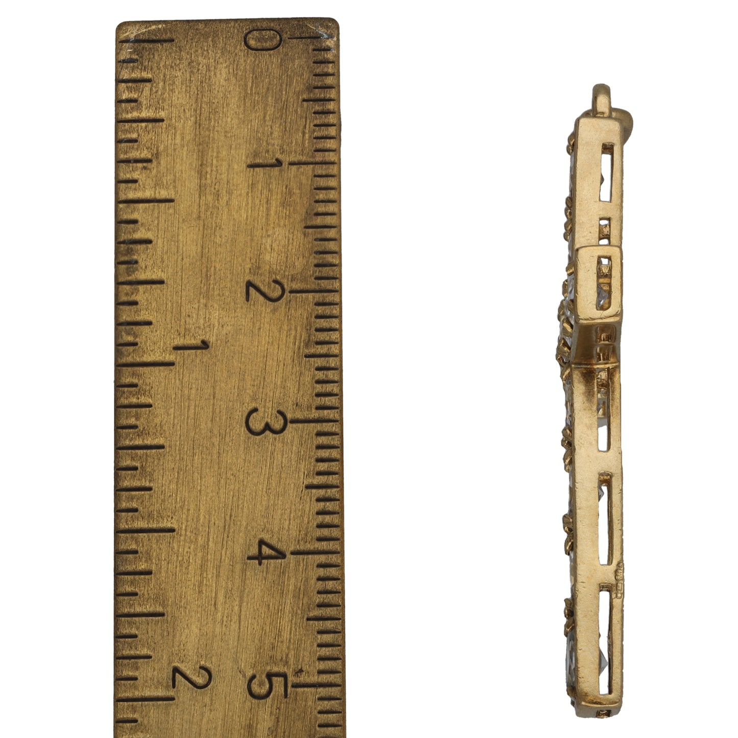 9ct Gold Cubic Zirconia Cross Pendant