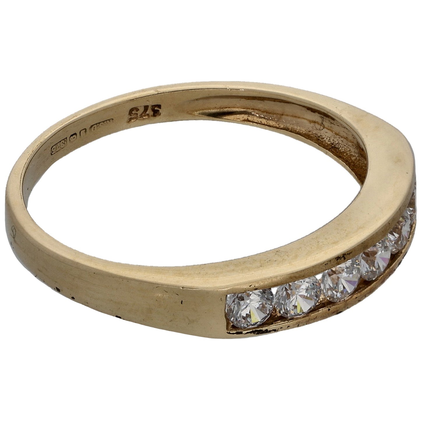 9ct Gold Cubic Zirconia Half Eternity Ring Size N