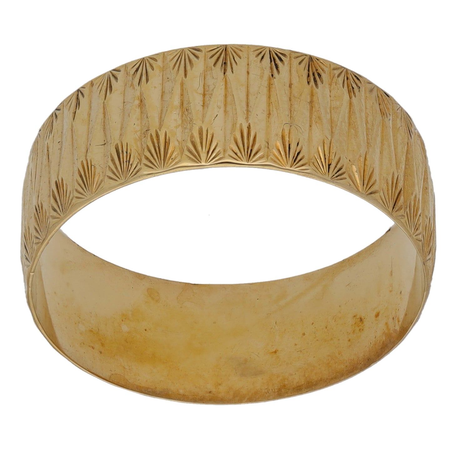 9ct Gold Patterned Wedding Ring Size T