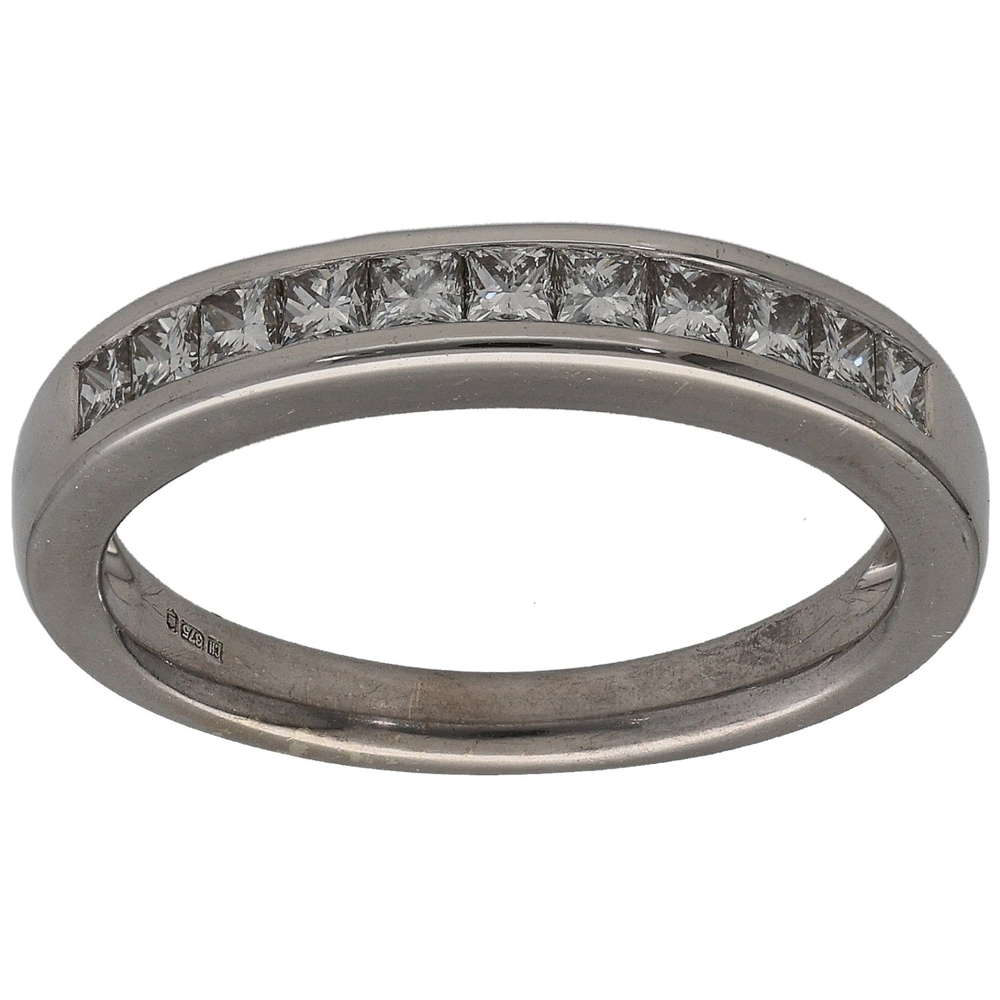 9ct White Gold 0.44ct Diamond Half Eternity Ring Size M