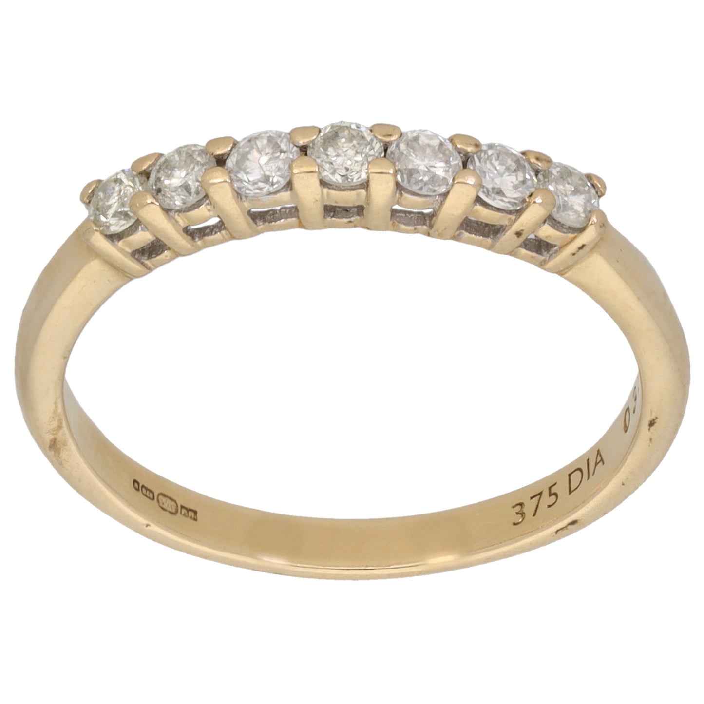 9ct Gold 0.28ct Diamond Half Eternity Ring Size O