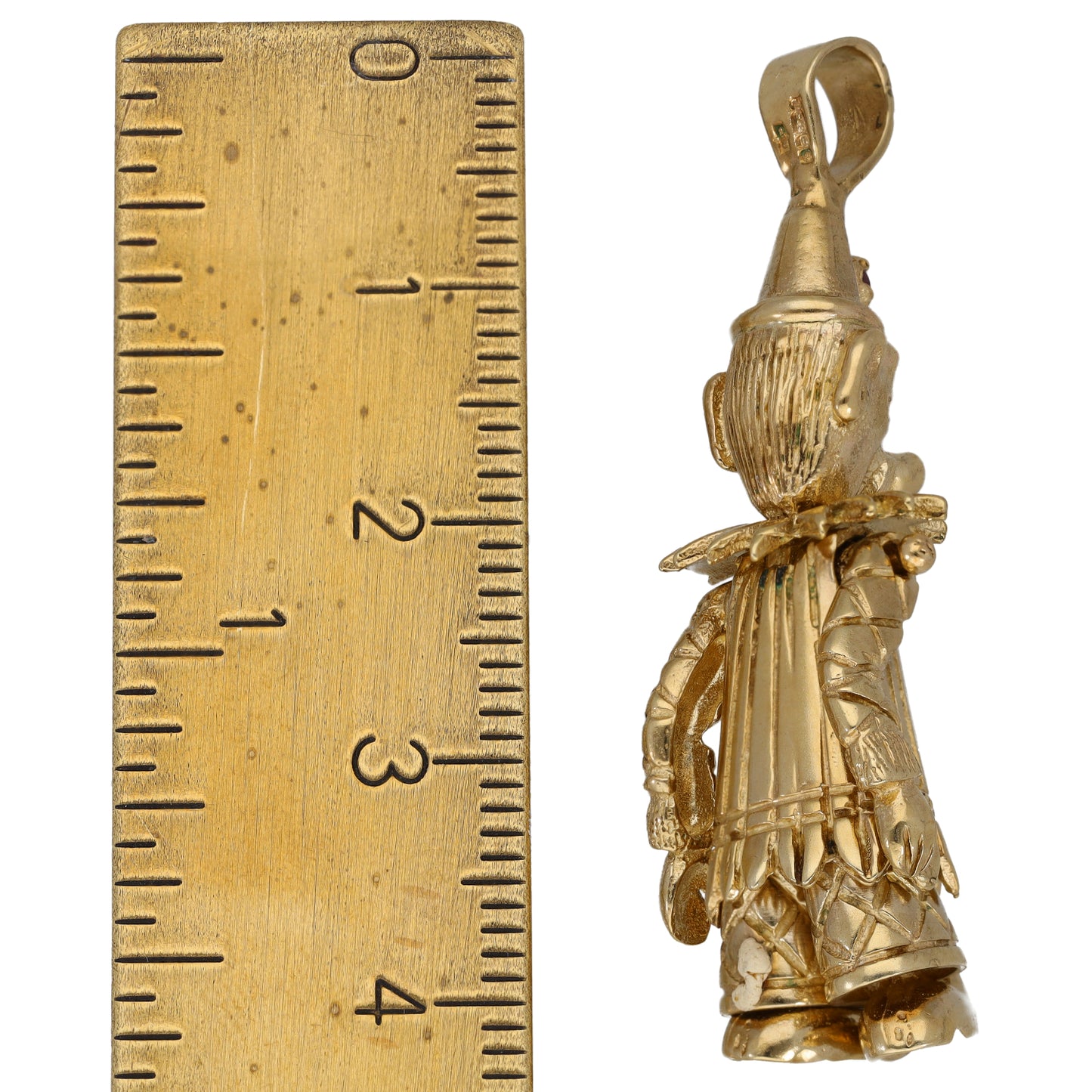 9ct Gold Ruby & Cubic Zirconia Clown Pendant